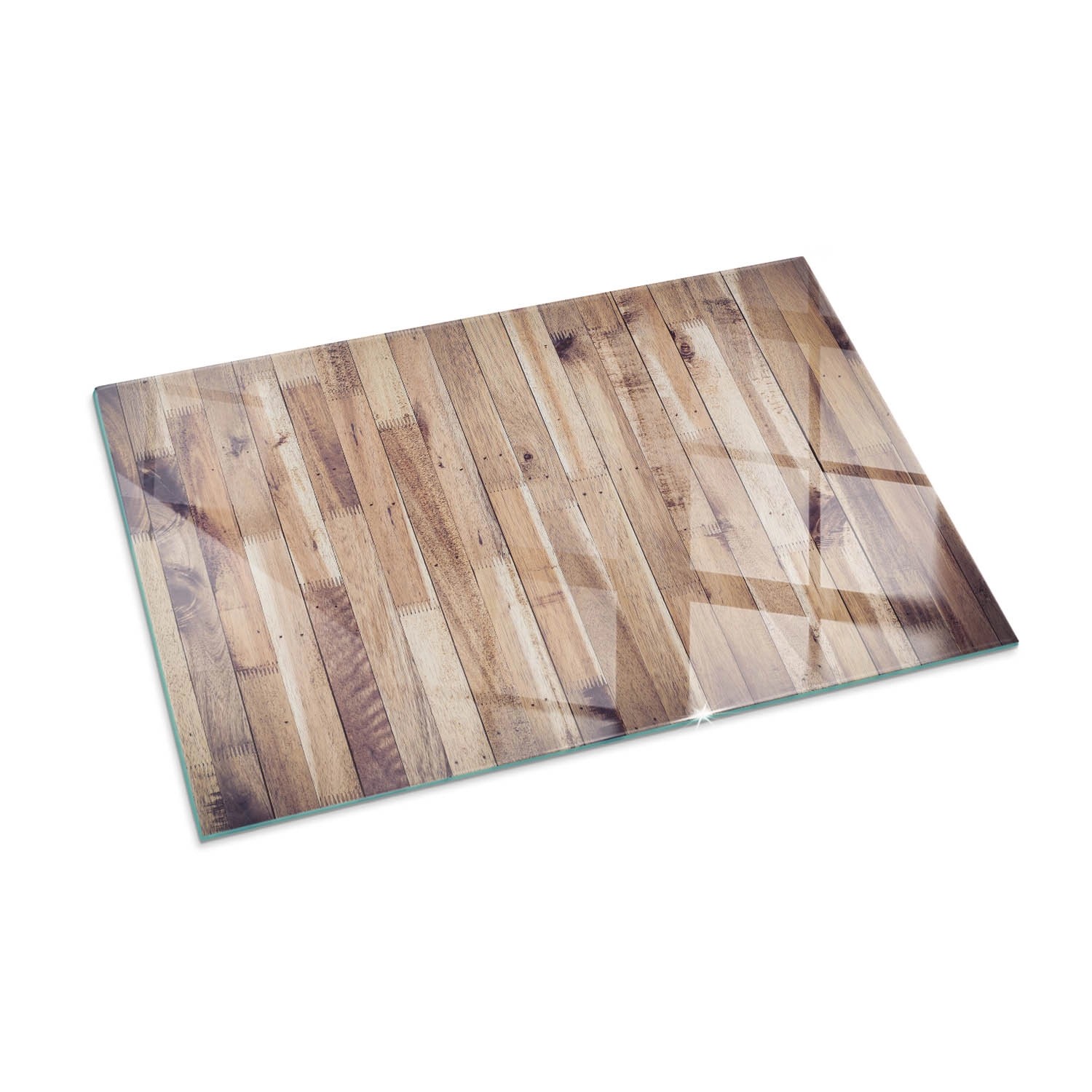 Tulup Glasplatte für Kamin Holzbrett im Layout Funkenschutzplatte Kaminöfen Rechteck 100x70 cm Braun Glasplatte für Kamin Glasplatte unter Kaminöfen