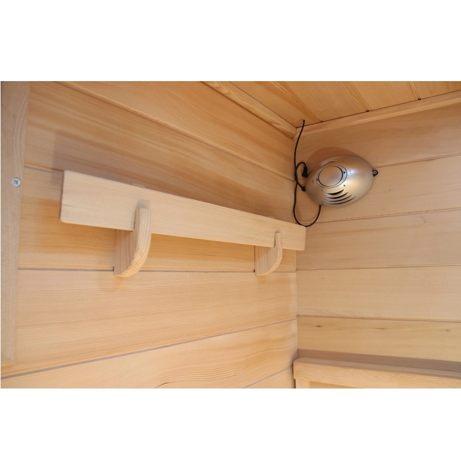 Dewello Infrarotkabine sauna Hamlin 130cm x 105cm 2 Personen Keramik & Karbonstrahler Hemlock Tannenholz