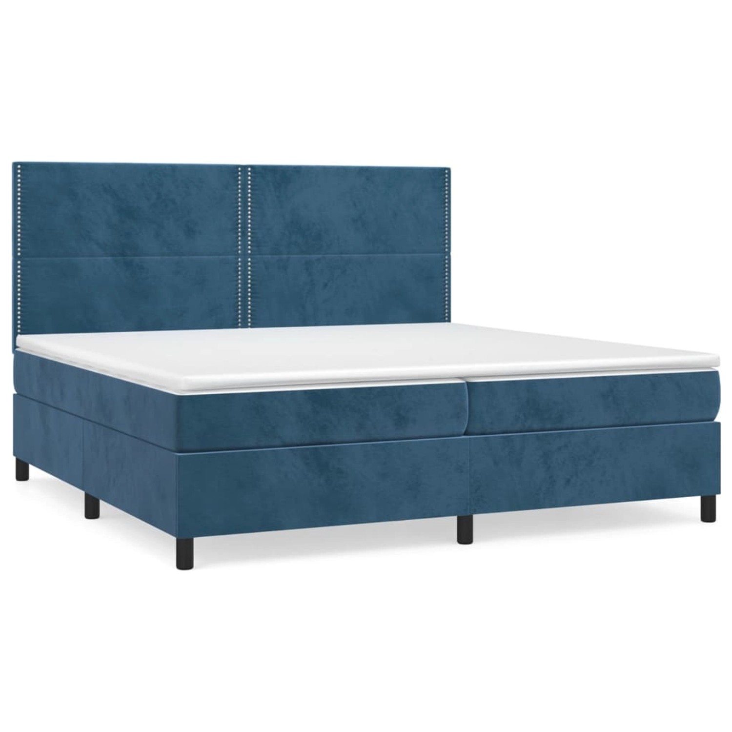 vidaXL Boxspringbett mit Matratze Dunkelblau 200x200 cm Samt1348874