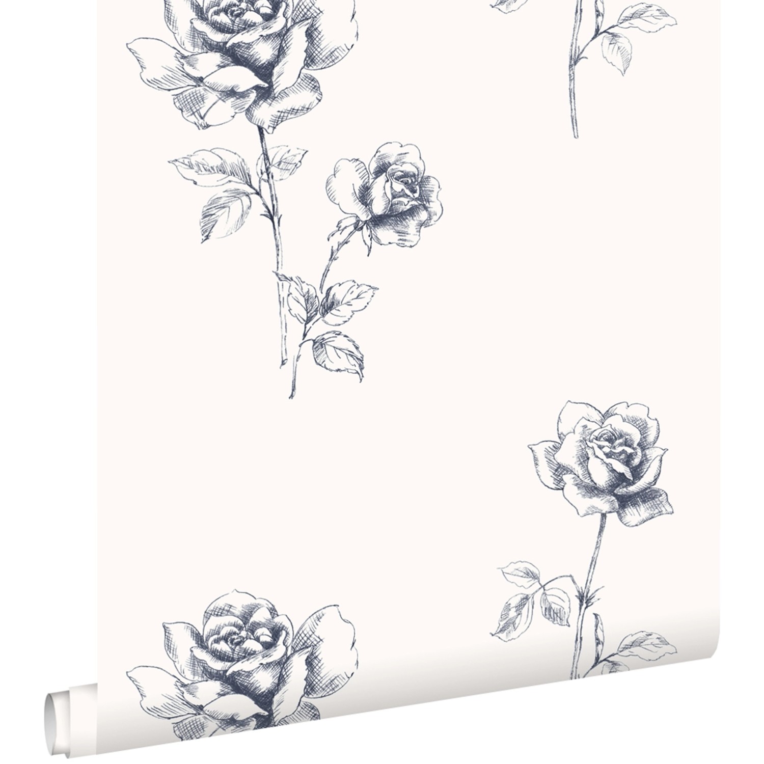 ESTAhome Tapete Rosen Blau 53 cm x 10,05 m 127610
