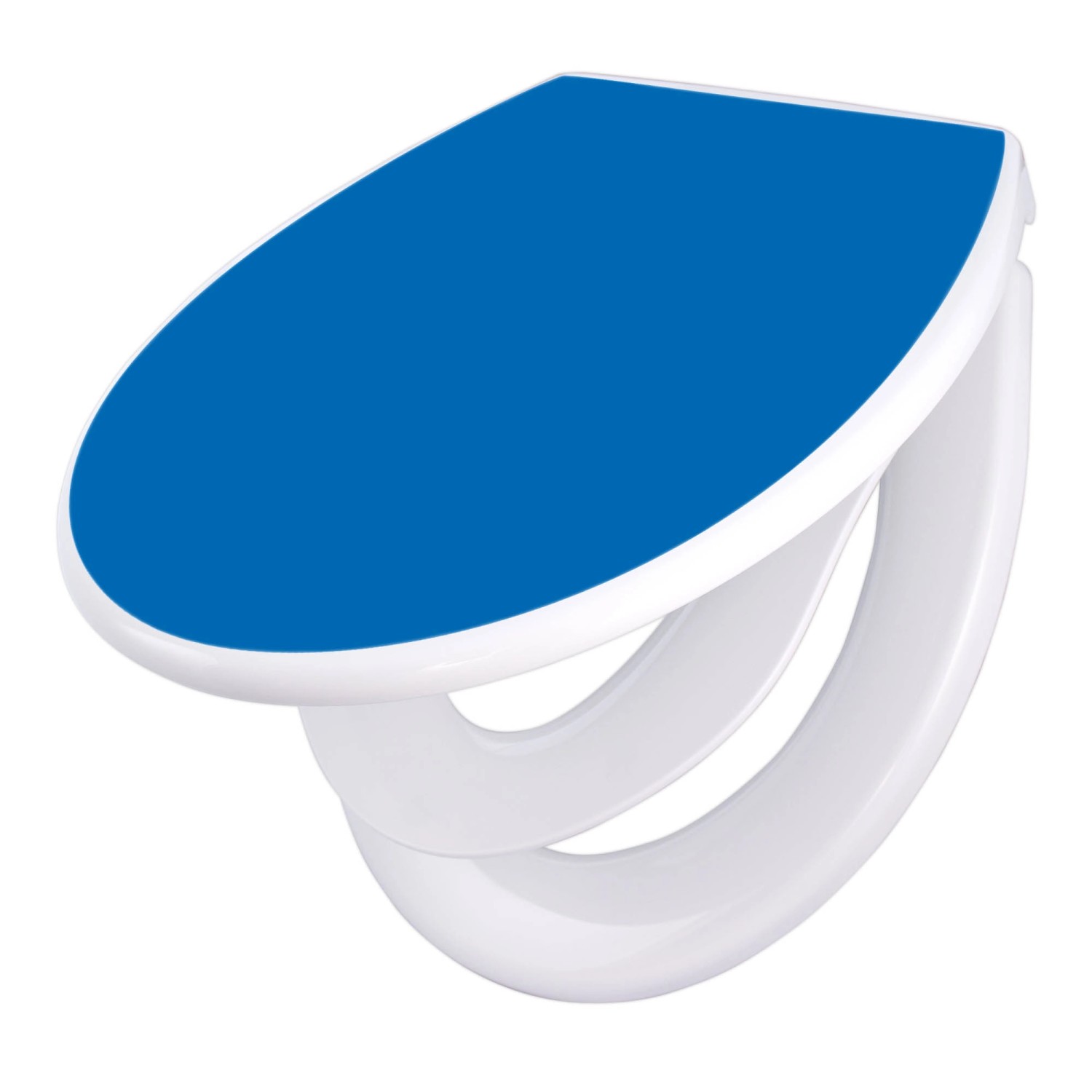 Banjado Familien WC Sitz Mit Absenkautomatik Universeller Klodeckel Mit Kindersitz Hochwertiges Polypropylen Mit Motiv Signalblau