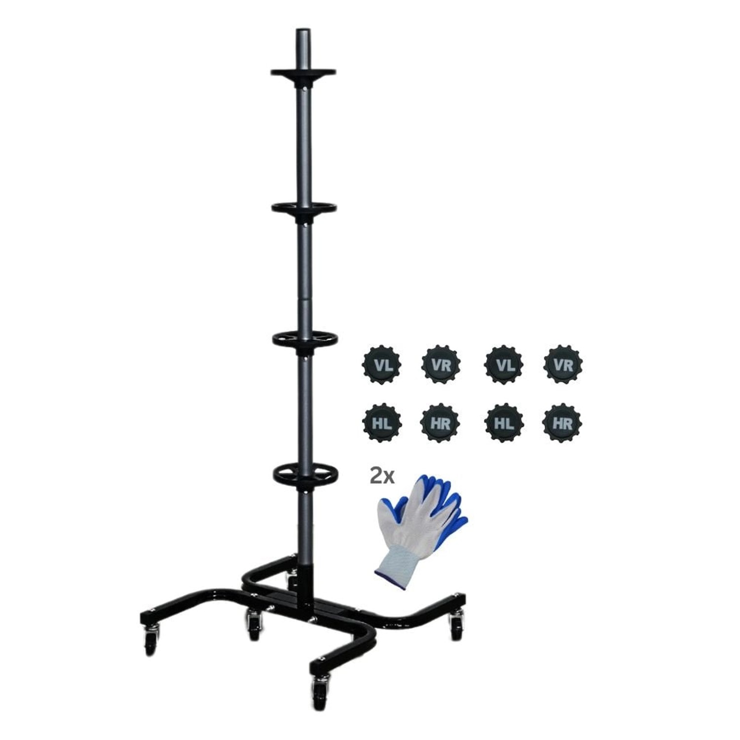 PROREGAL Fahrbarer Felgenbaum CARRERO XL Für 4 Autoreifen Bis 295 mm HxBxT 118 x 85 x 58 cm Schwarz Reifenständer