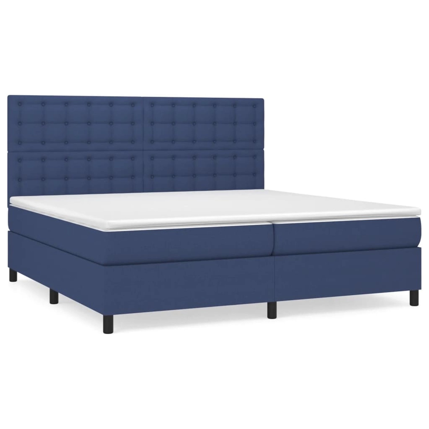 vidaXL Boxspringbett mit Matratze Blau 200x200 cm Stoff1397544