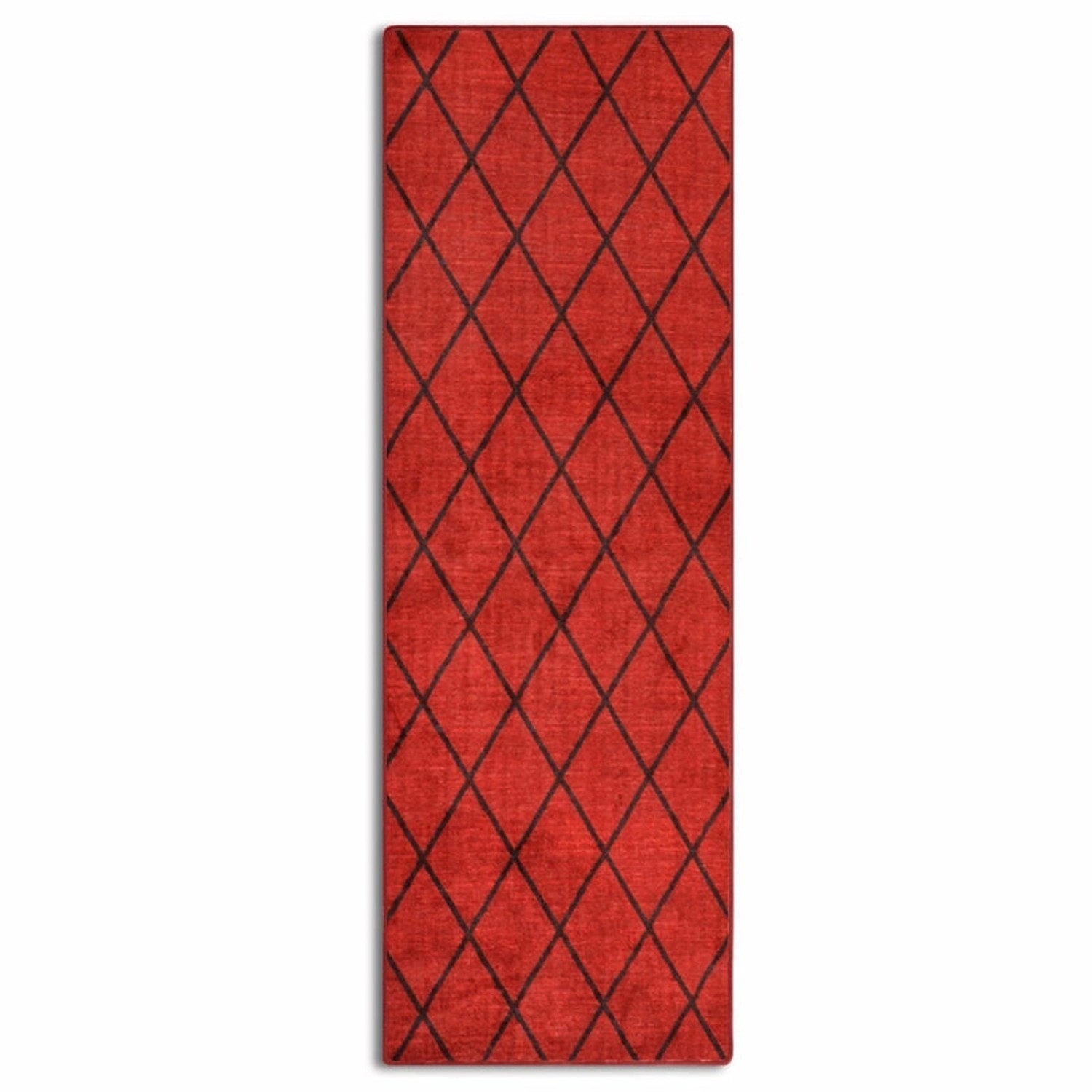 KARAT Teppichläufer Cosenza nach Maß mit Modernem Rautenmuster Rot 80 x 300 cm