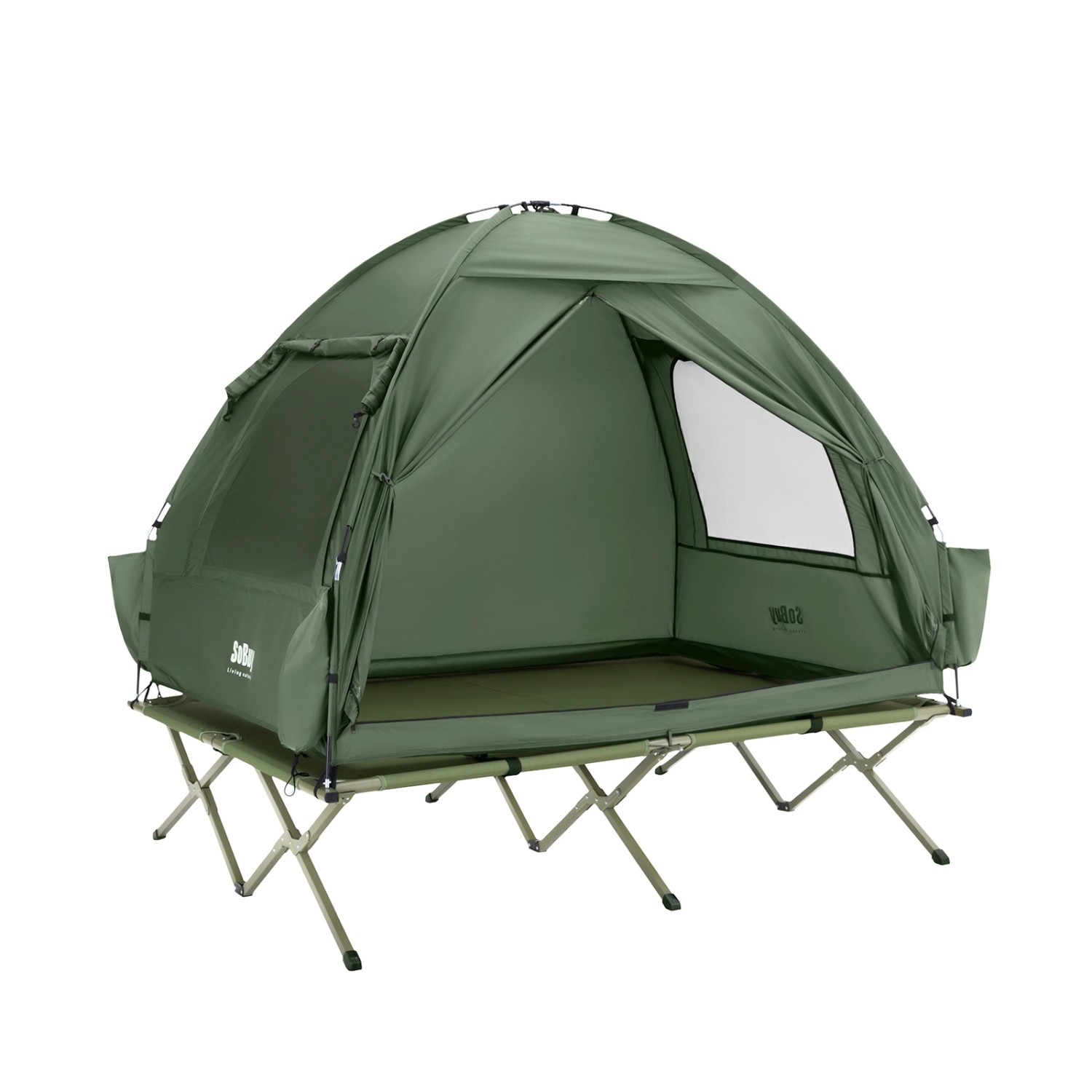 SoBuy 3in1-Zelt Campingzelt Outdoor 2 Person Grün 193x188x145cm OGS32-II-L-GR