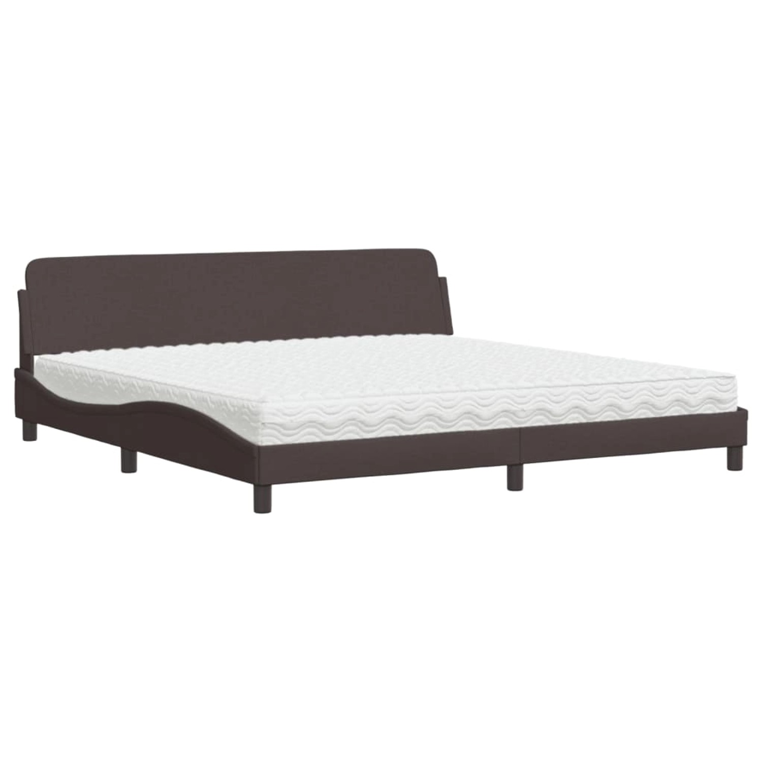 vidaXL Bett mit Matratze Dover Dunkelbraun 200x200 cm Stoff 3208467