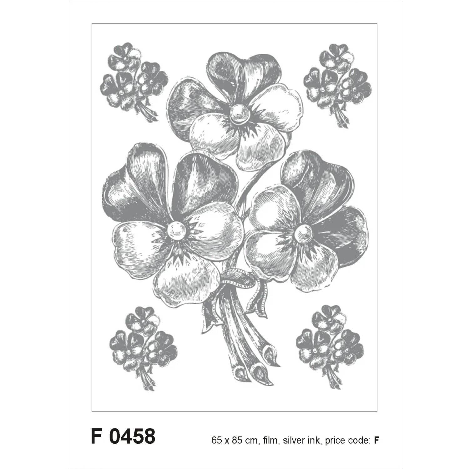 Sanders & Sanders Wandtattoo Blumen Grau 65 x 85 cm 600259