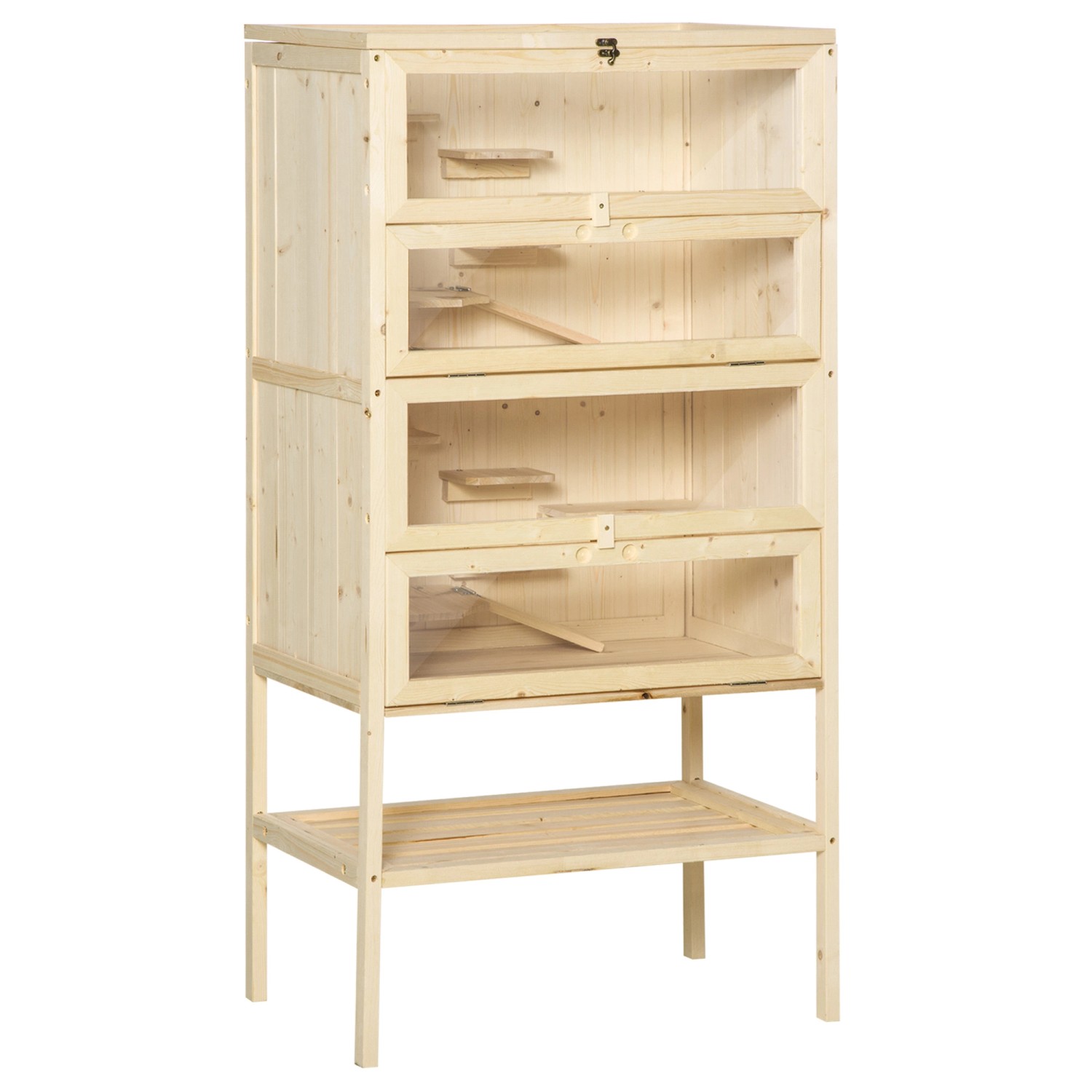 PawHut Kleintierkäfig 5 Etagen mit Gitterdach