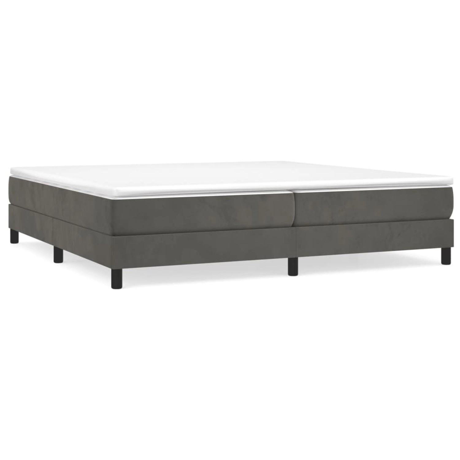vidaXL Boxspringbett mit Matratze Dunkelgrau 200x200 cm Samt1398243