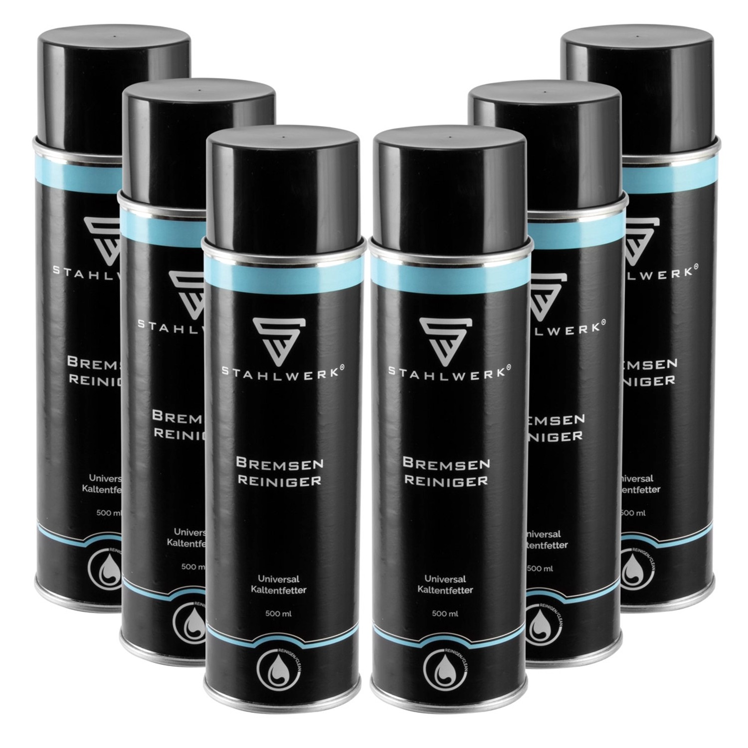STAHLWERK 6er Set Bremsenreiniger zum Reinigen von Bremsen an Fahrzeugen STAHLWERK 6er Set Bremsenreiniger zum Reinigen von mechanischen Teilen