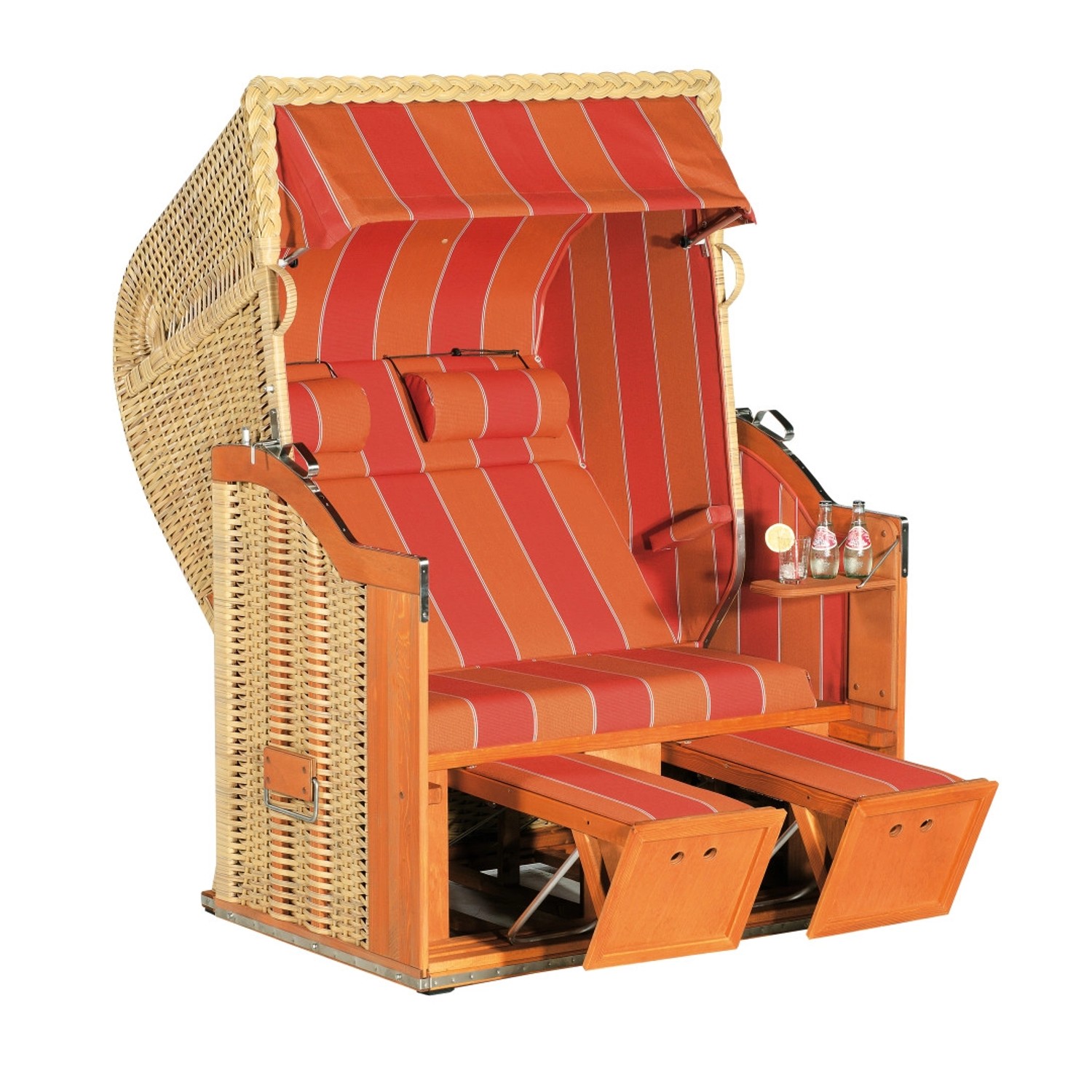 Natur24 Strandkorb Classic Halbliegemodell 2-Sitzer Taupe Natur24 Classic Strandkorb Halbliegemodell 2-Sitzer Taupe