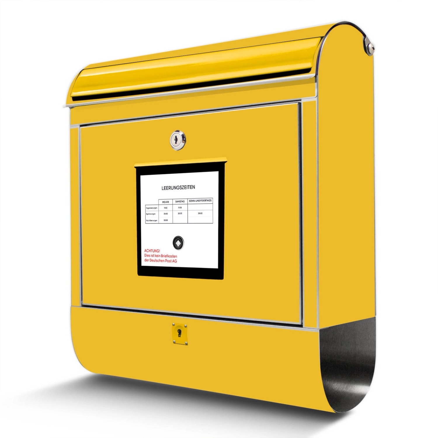 Banjado Briefkasten Edelstahl 38x43x12.5cm Rostfrei Mit Zeitungsfach Mit Motiv Motiv Briefkasten Gelb