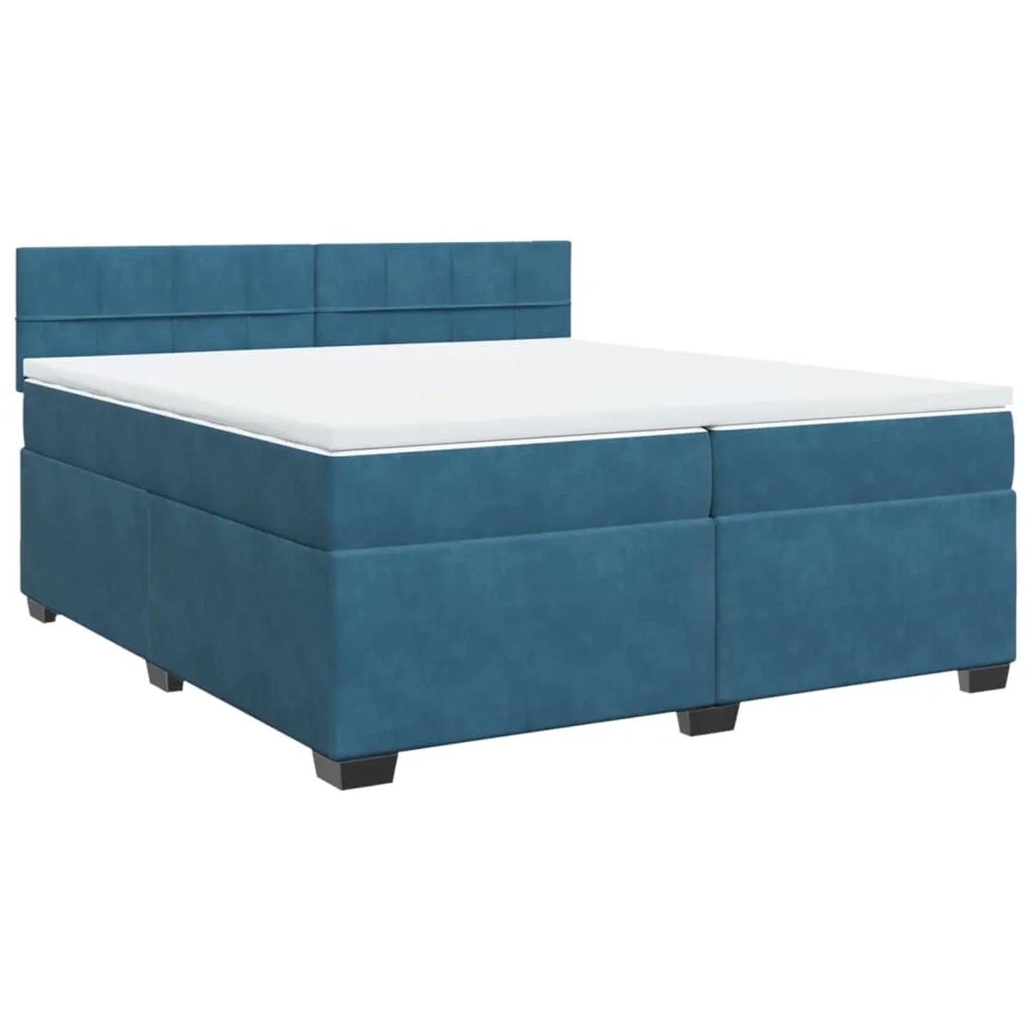 vidaXL Boxspringbett mit Matratze Blau 200x200 cm Samt2107128
