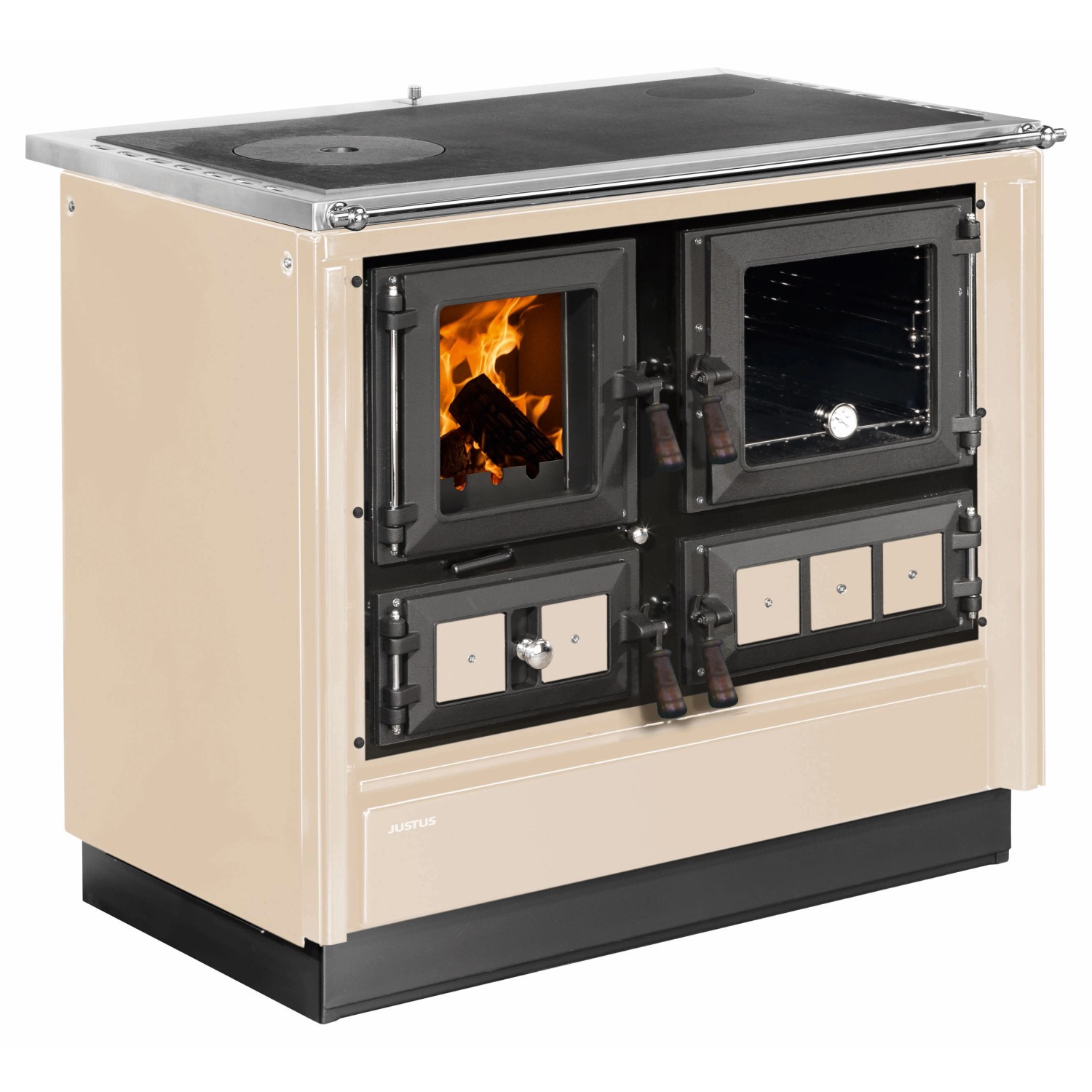 Justus Küchenofen Rustico 90 2.0 Stahl Creme 7 kW