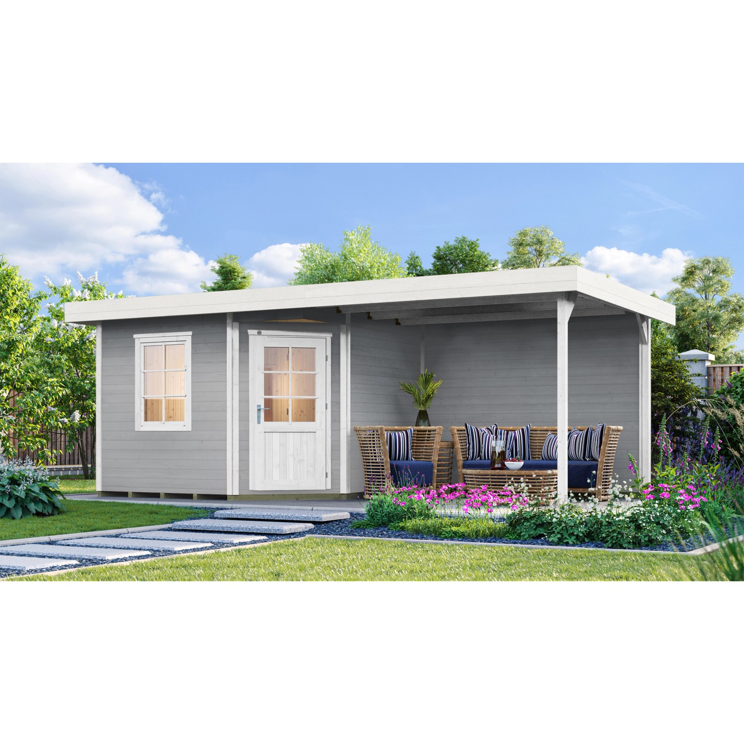 Weka Saunahaus Salo Sparset 9 kW OS Grau