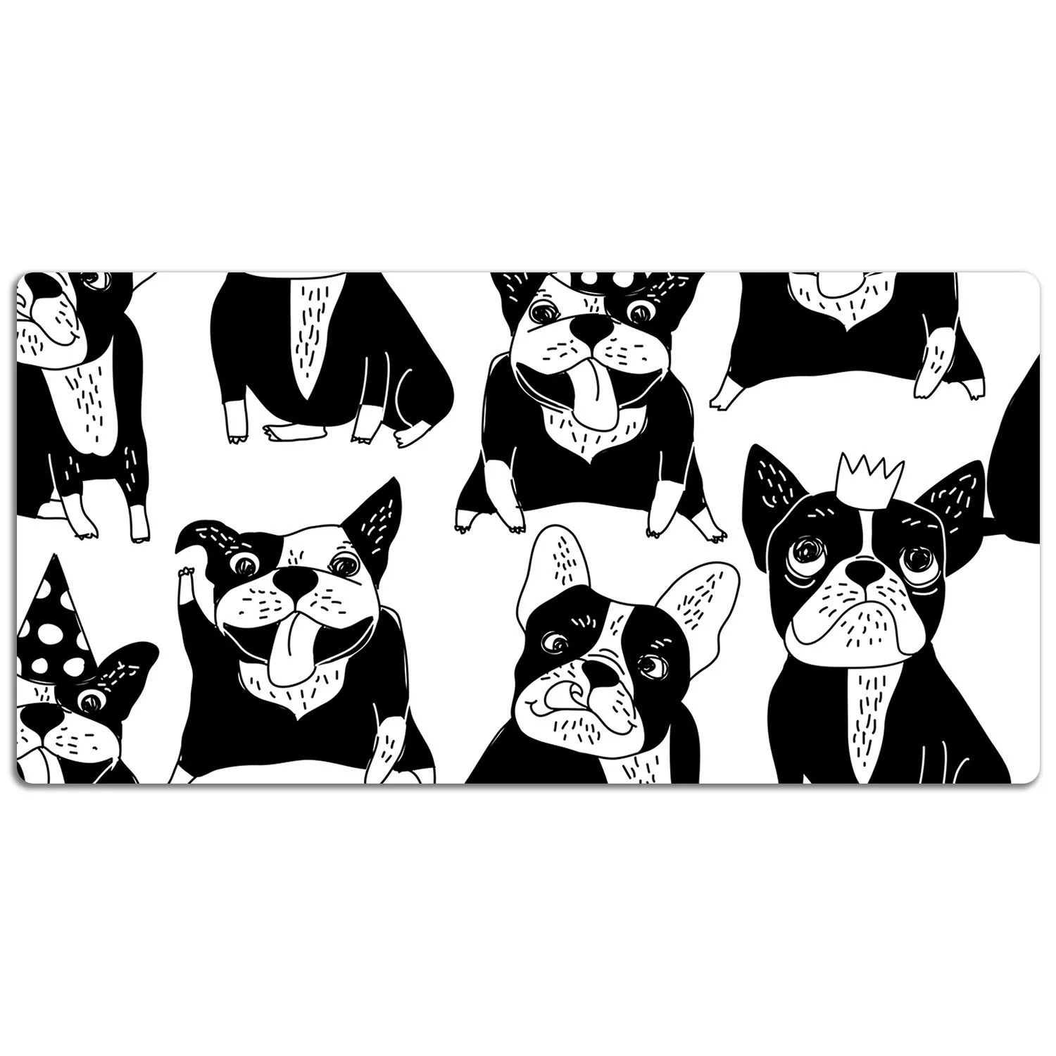 Tulup Schreibtischunterlage Glückliche Hunde Schreibtisch Schutzmatte 120x60 cm Weiß Schreibtisch Unterlagen Schreibtisch Unterlegmatte