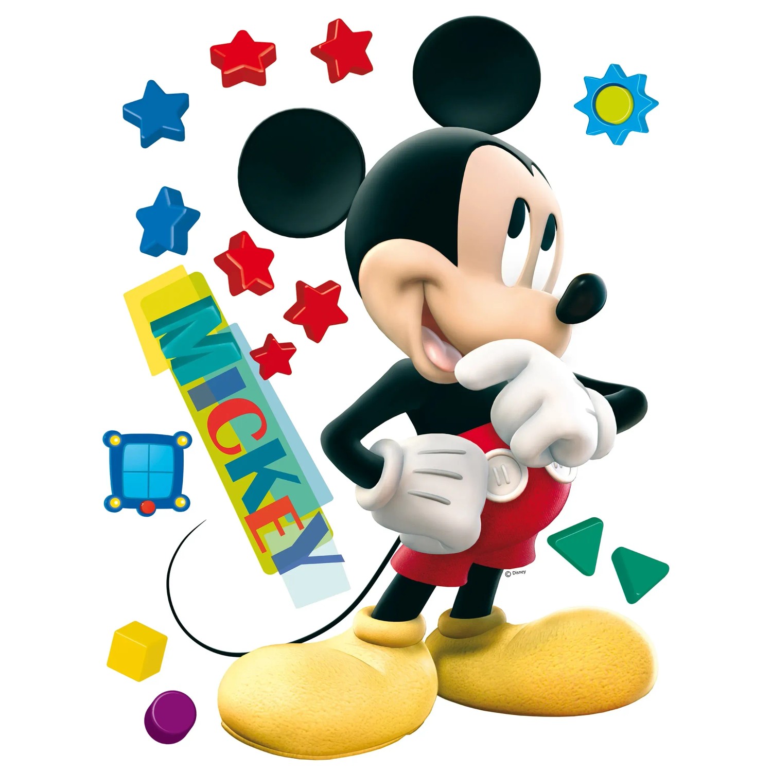Disney Wandtattoo Micky Maus Gelb Rot und Blau 65 x 85 cm 600186