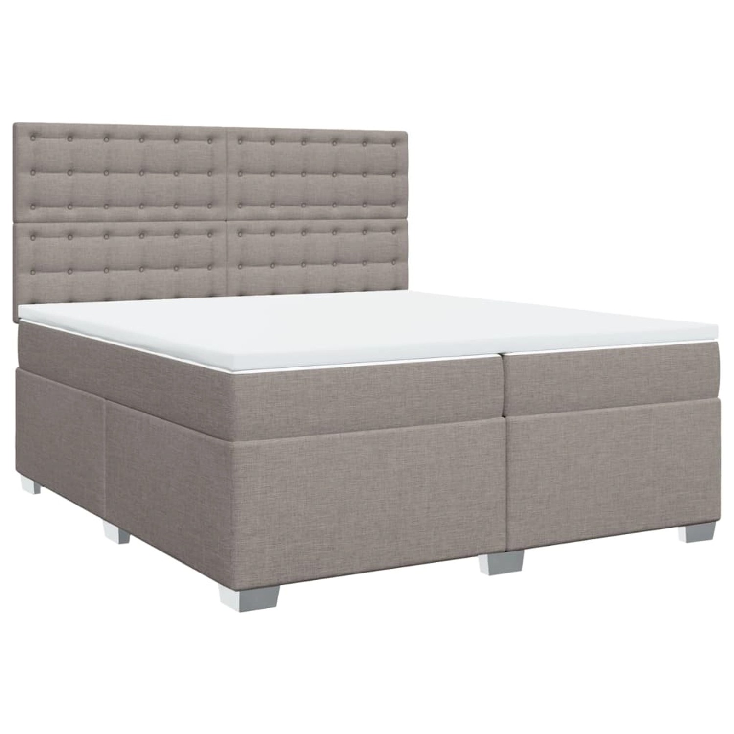 vidaXL Boxspringbett mit Matratze Taupe 200x200 cm Stoff2106032