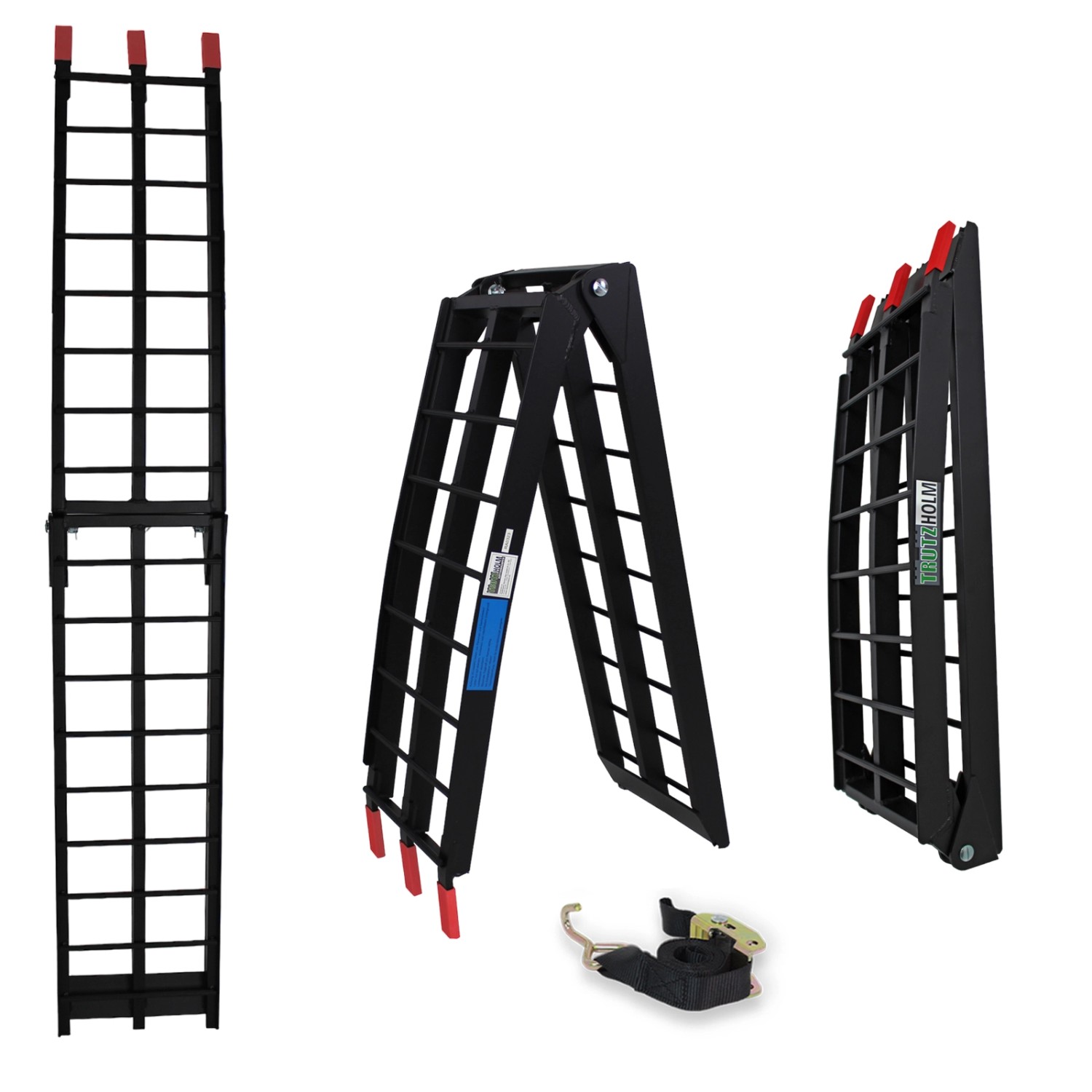 TRUTZHOLM 1 x Auffahrrampe Klappbar 180 cm Traglast 340 kg Schwarz
