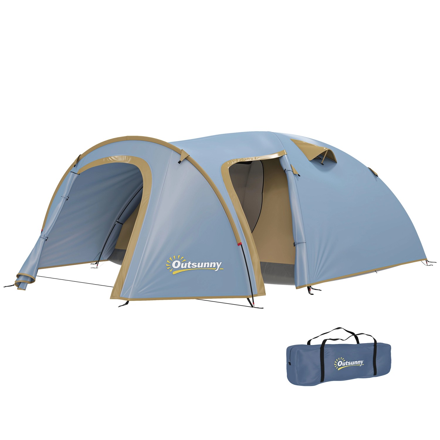Outsunny Campingzelt Polyester Fiberglas Hellblau 3,45L x 2,4B x 1,3H m