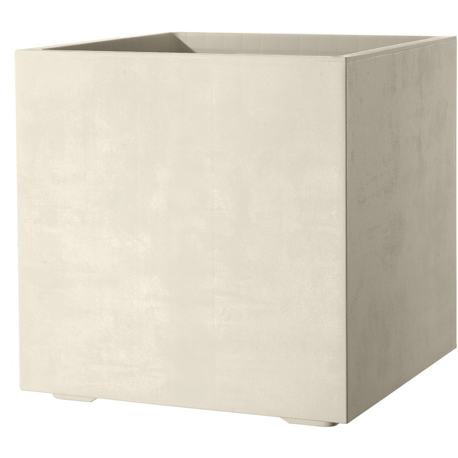 Deroma Pflanzkübel Cubo Millennium mit Rollen 49 cm x 49 cm x 49 cm Perlweiß