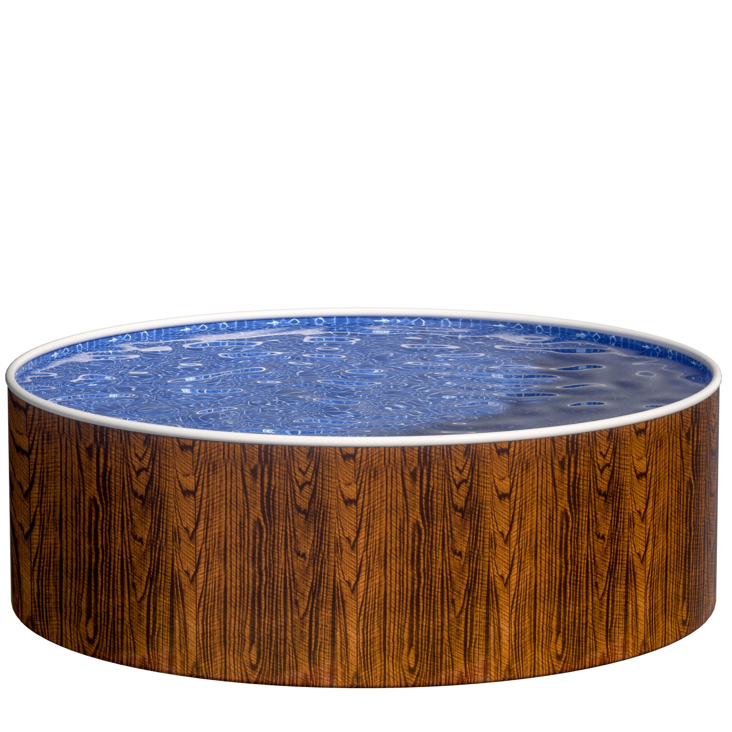 Poolomio Stahlwandpool Set Rund 360 x 120 cm Holzoptik Aufstellpool mit Innenfolie, Skimmer und Einlaufdüse