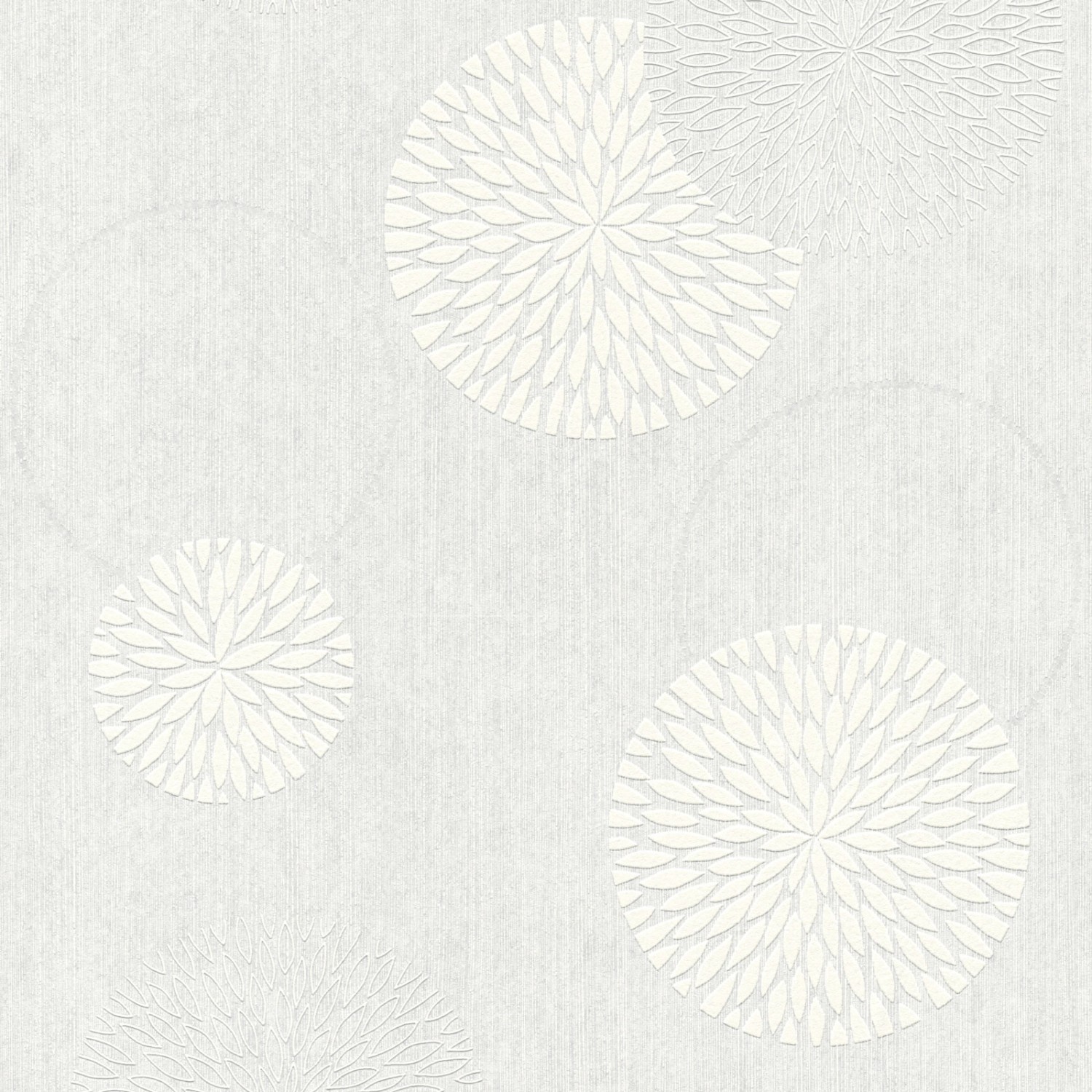 Bricoflor Blüten Tapete überstreichbar Moderne Blumentapete für Wohnzimmer und Esszimmer Helle Vliestapete mit Kreis Muster Zum überstreichen