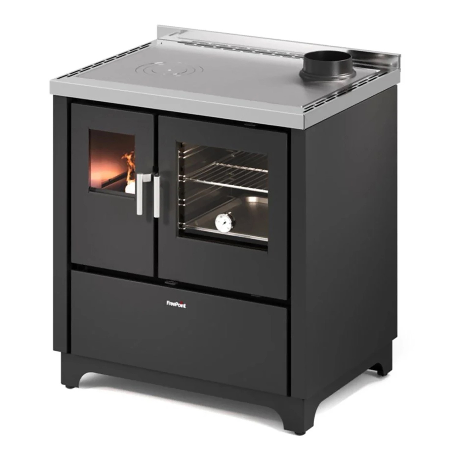 Freepoint Küchenofen Frida Stahl Schwarz 7,5 kW