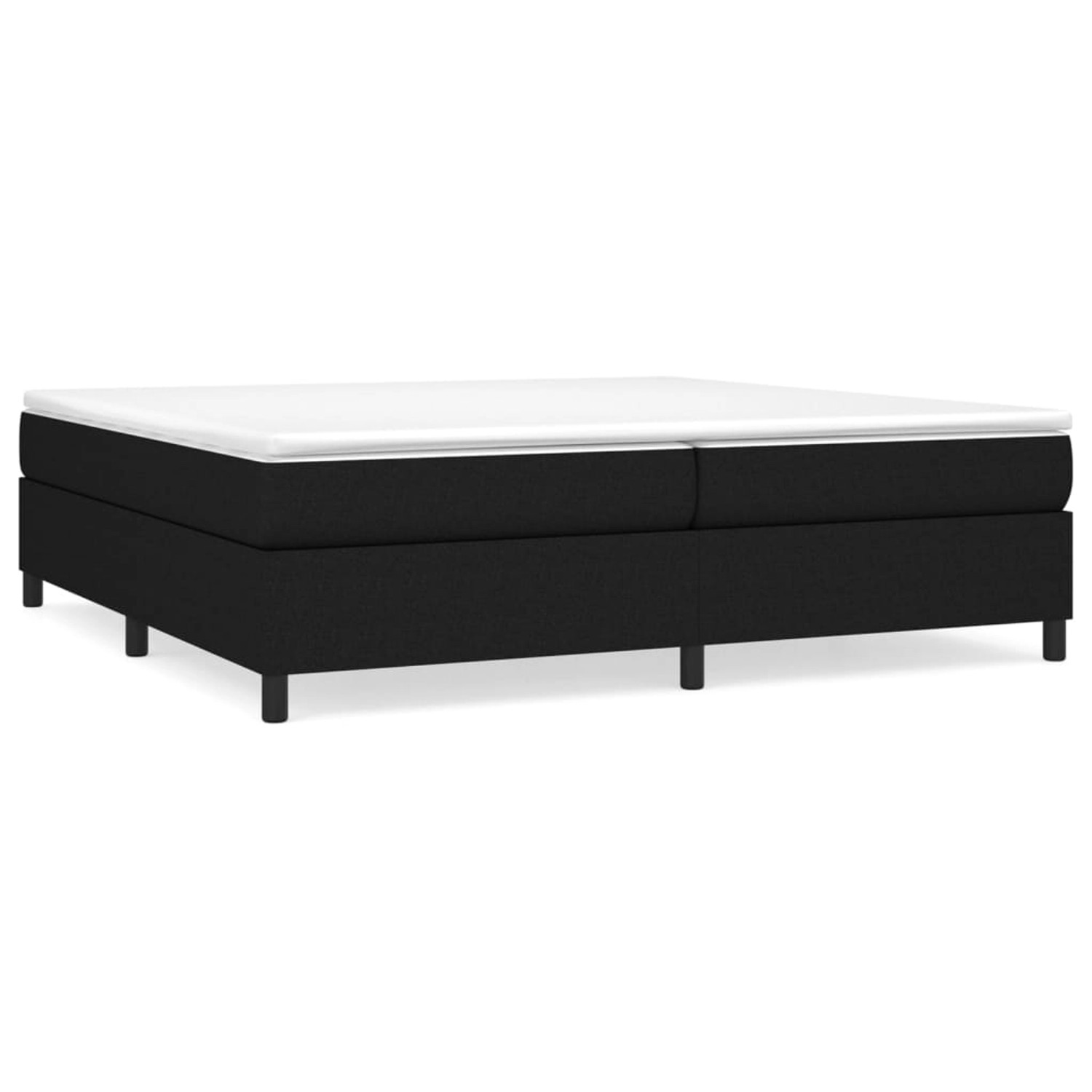 vidaXL Boxspringbett mit Matratze Schwarz 200x200 cm Stoff1398871