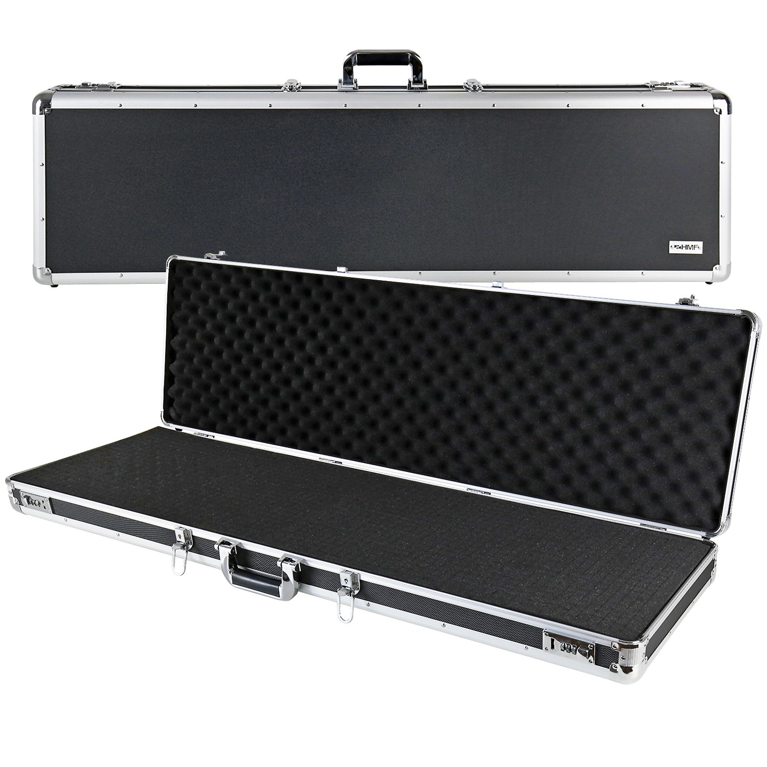 HMF 14405-02 Alu Koffer Rasterschaumstoff 117 x 36 x 12 cm Schwarz