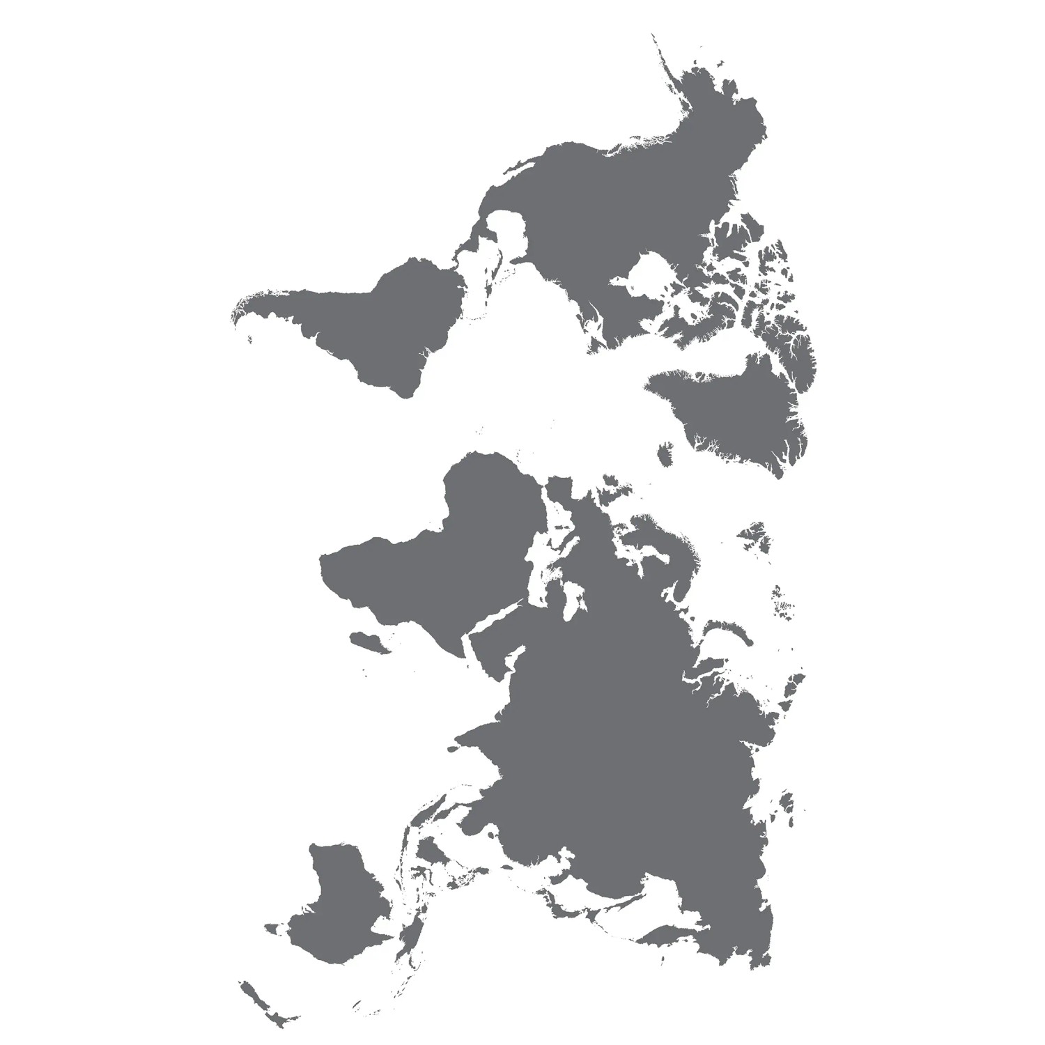 Sanders & Sanders Wandtattoo Weltkarte Grau 65 x 85 cm 600272