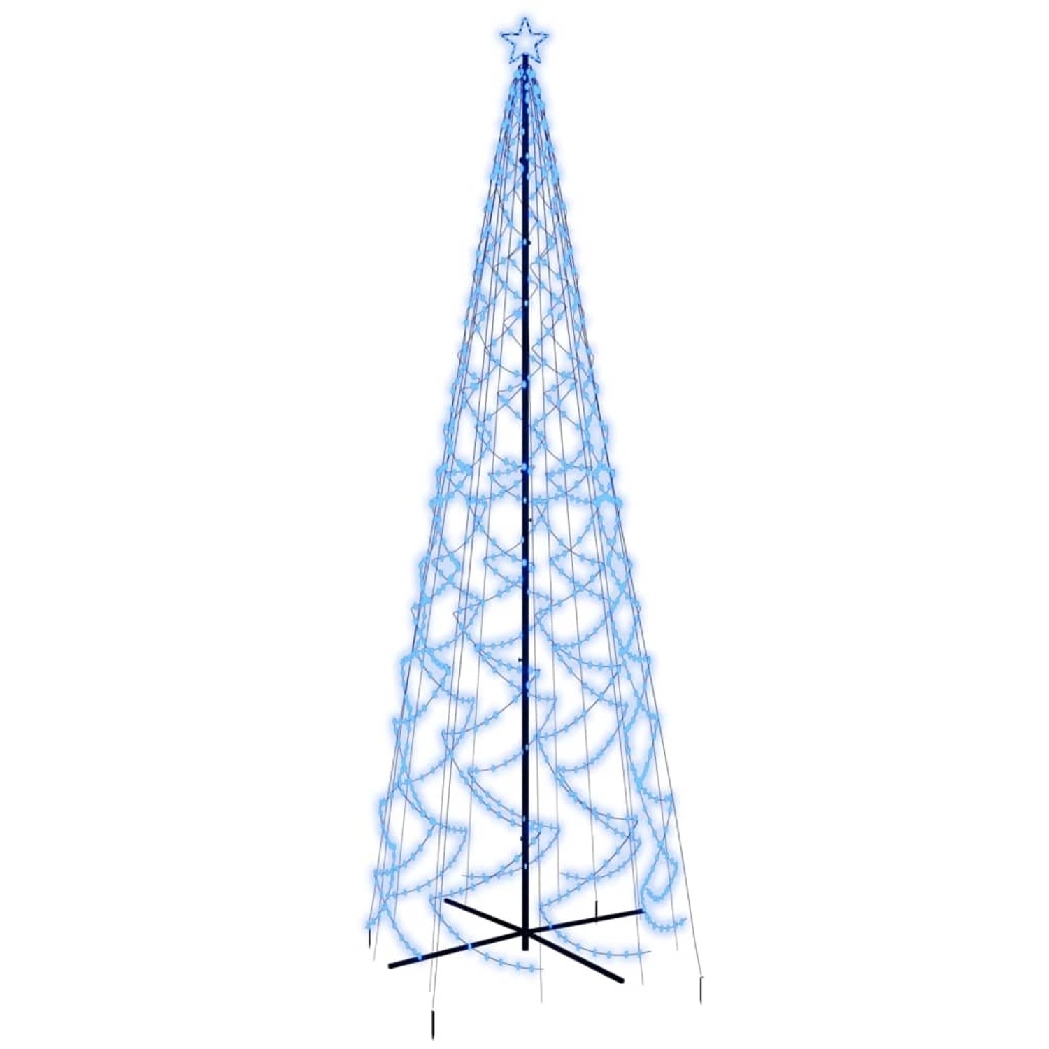 vidaXL LED-Weihnachtsbaum Kegelform Blau 1400 LEDs 160x500 cm