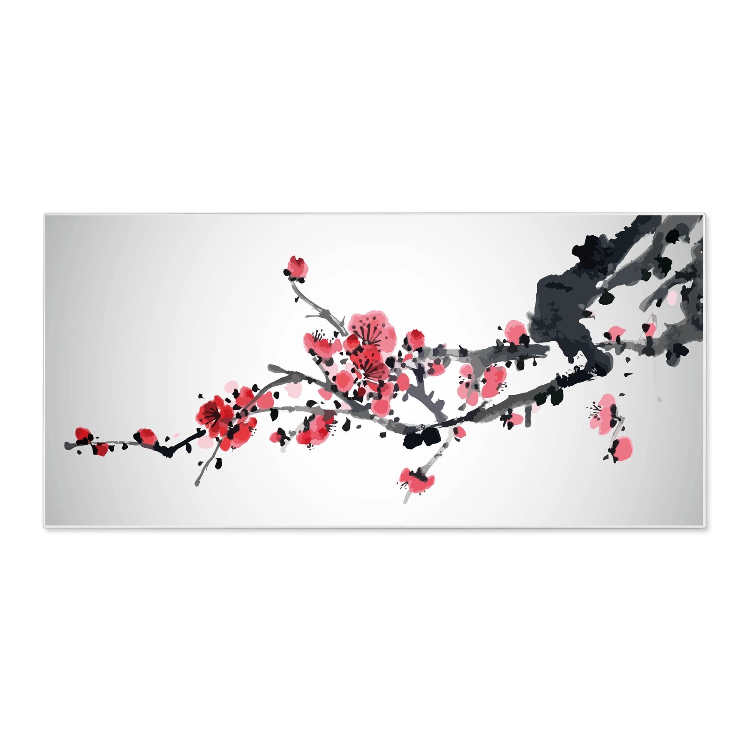 Banjado Magnettafel 78x37cm Magnetwand Weiß Aus Metall Magnetpinnwand Pinnwand Inkl. 4 Magnete Motiv Japanische Blüten 2