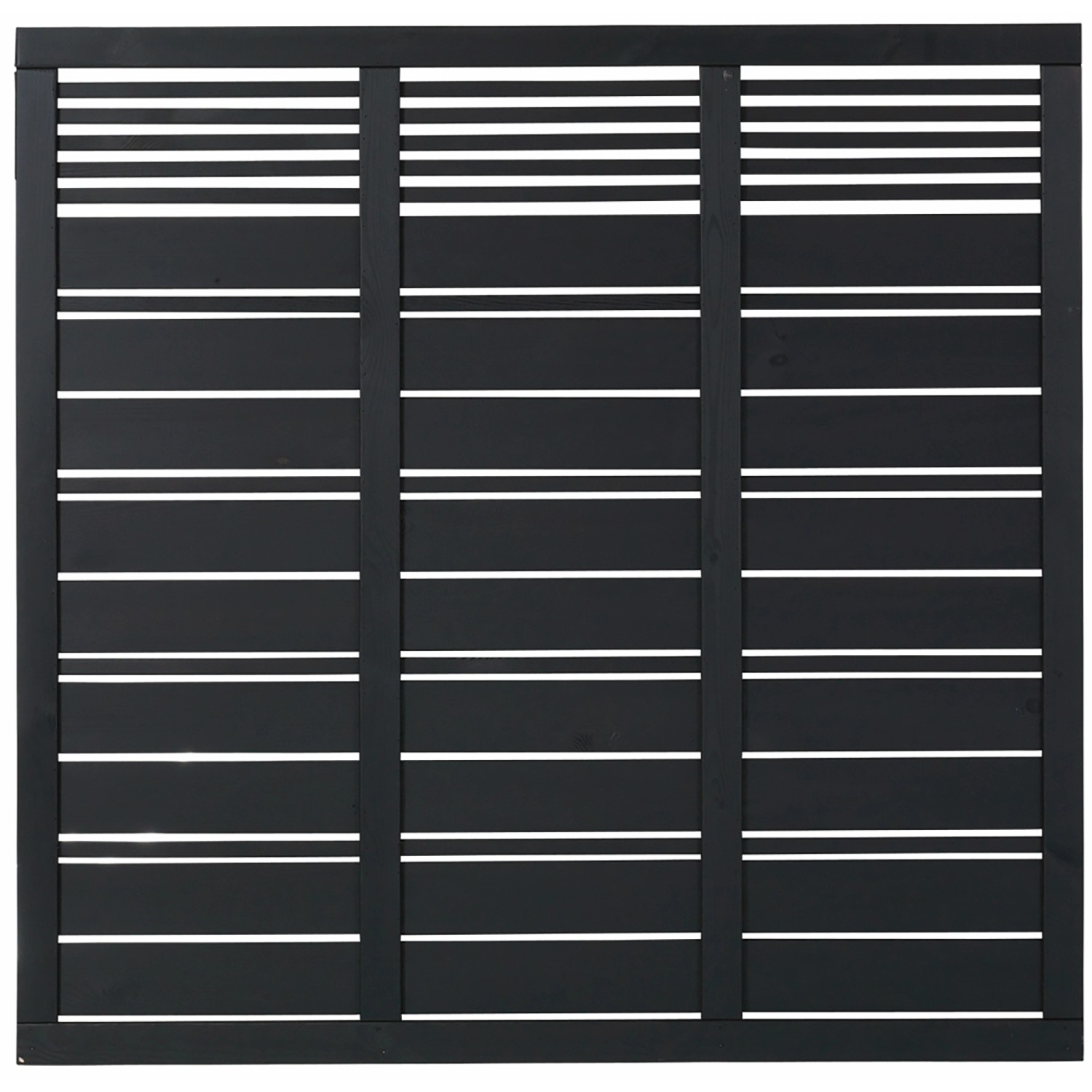Plus Holz Sichtschutzzaun Silence Nadelholz Schwarz 176 cm x 170 cm
