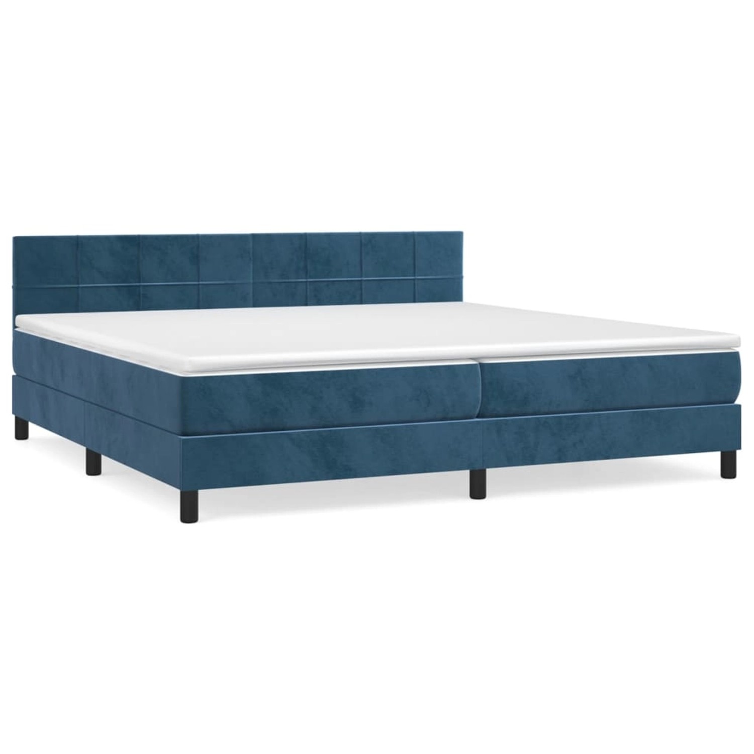 vidaXL Boxspringbett mit Matratze Dunkelblau 200x200 cm Samt1389964
