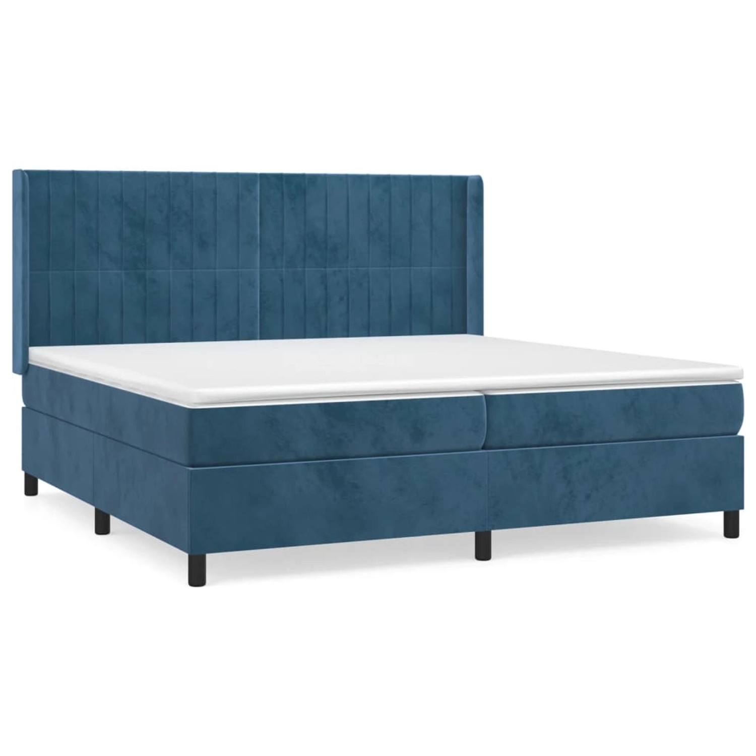 vidaXL Boxspringbett mit Matratze Dunkelblau 200x200 cm Samt1466575