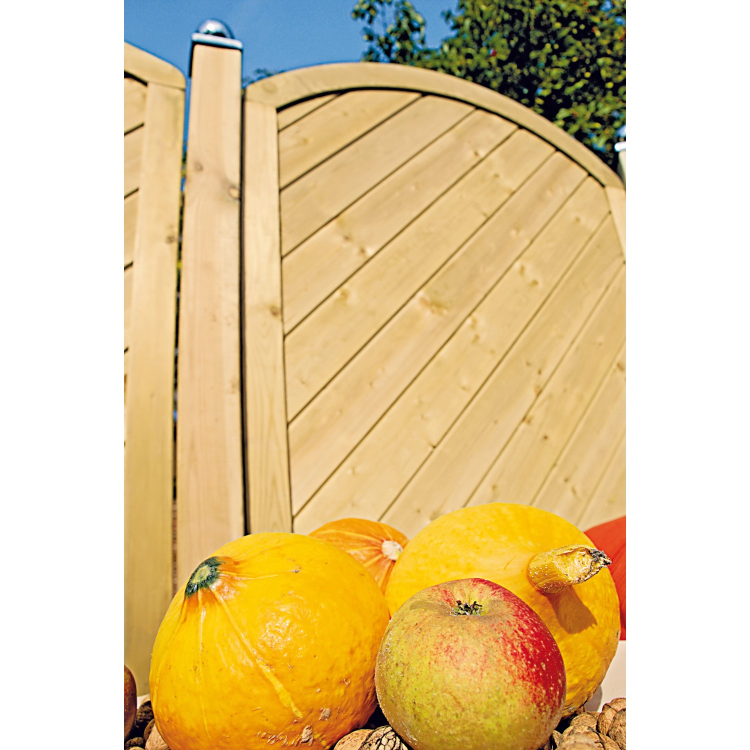 T & J Sichtschutzzaun Classic-Serie-Bogen Diagonal 180 x 180/160 cm