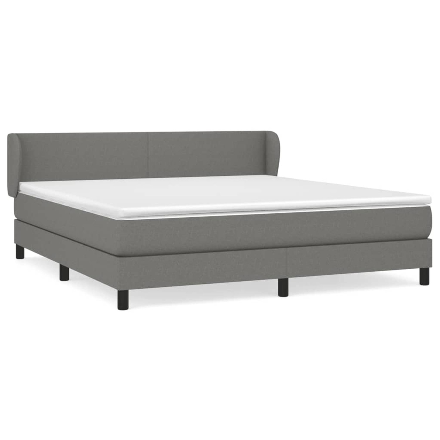 vidaXL Boxspringbett mit Matratze Dunkelgrau 180x200 cm Stoff1379158
