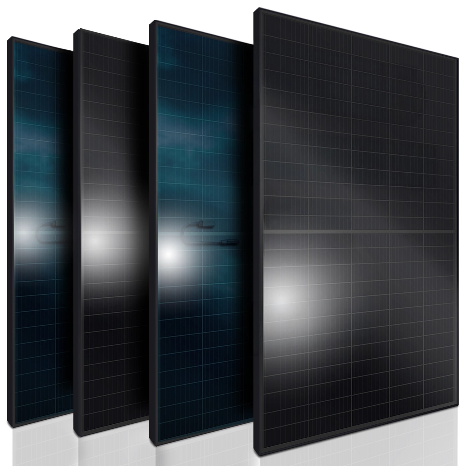 SUNNIVA Solarmodul 460 W Full Black Bifazial Glas/Glas PV Modul Solarpanel PMax 1840W Bifacial N-Type für Balkonkraftwerk oder PV Solar Anlage