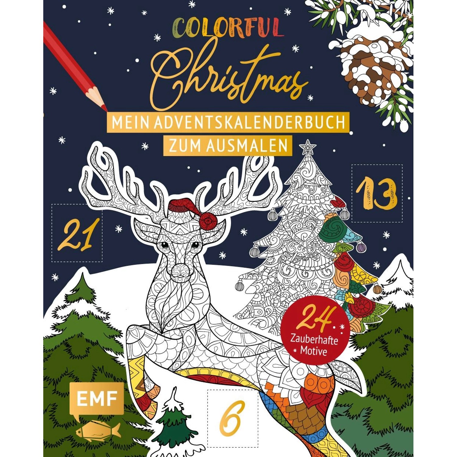 Mein Adventskalender-Buch zum Ausmalen: Colorful Christmas