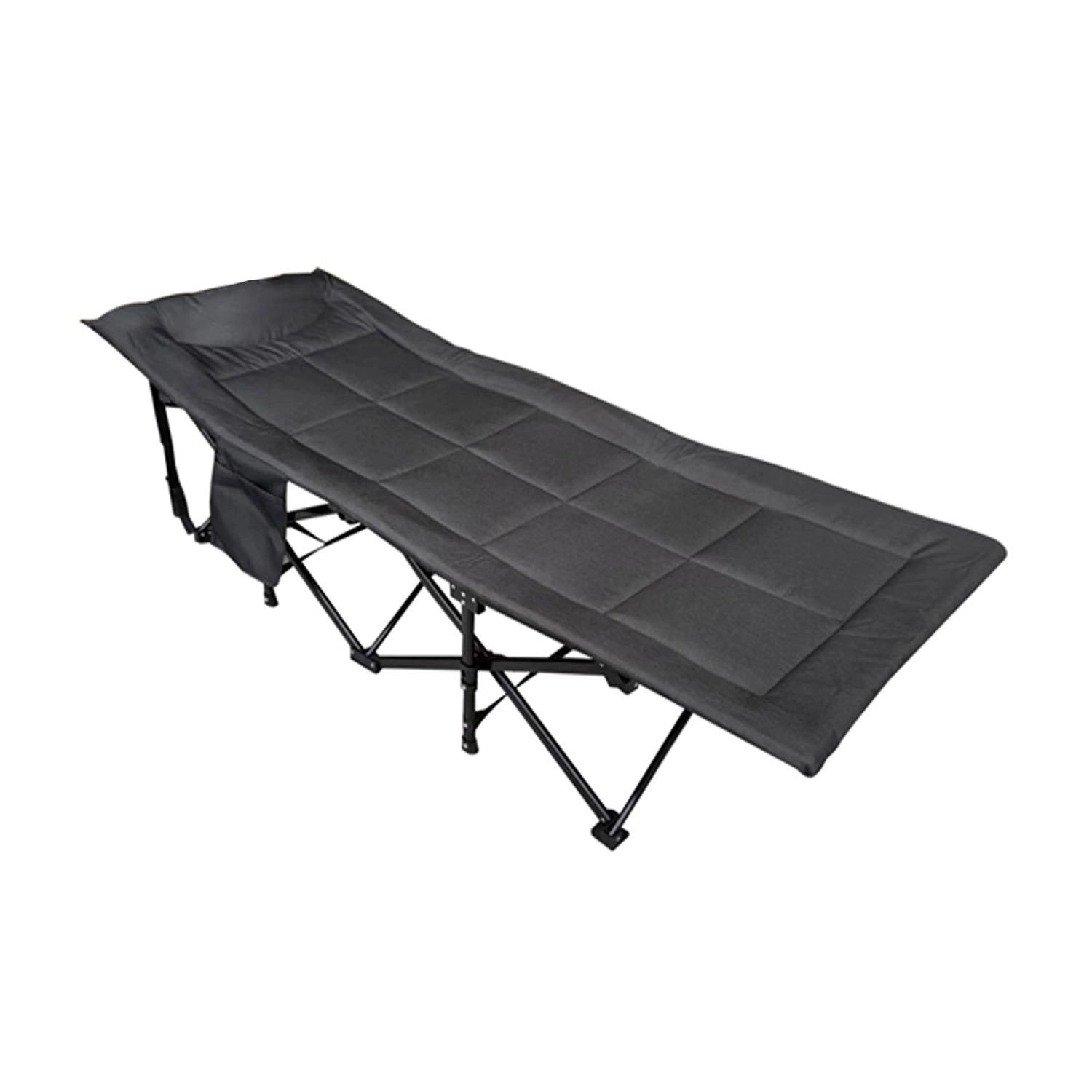 Mojawo Popup Feldbett Campingbett Gartenliege Gästebett Liege GEPOLSTERT Klappbett inkl Tragetasche Kopfkissenpolsterung 190x67x37cm ANTHRAZIT