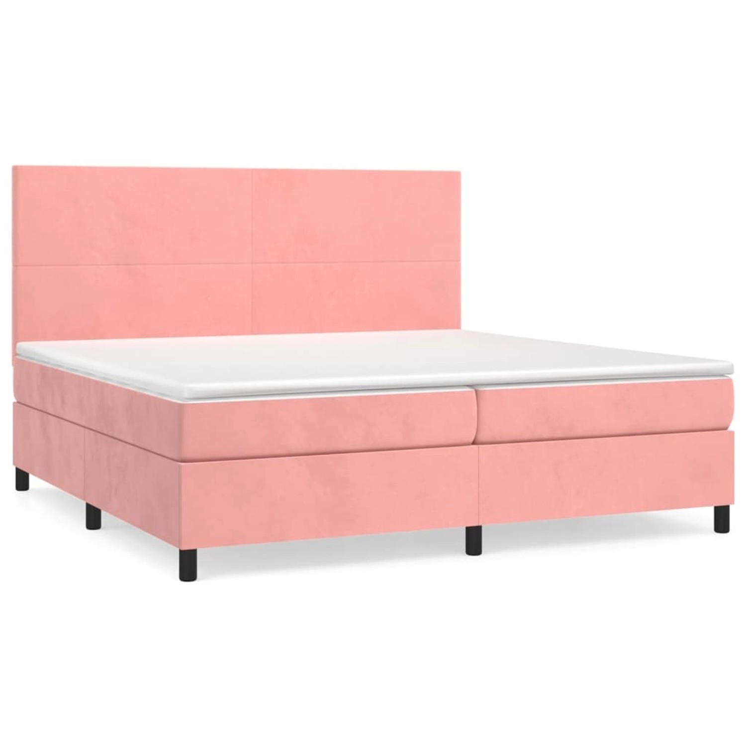 vidaXL Boxspringbett mit Matratze Rosa 200x200 cm Samt1358691