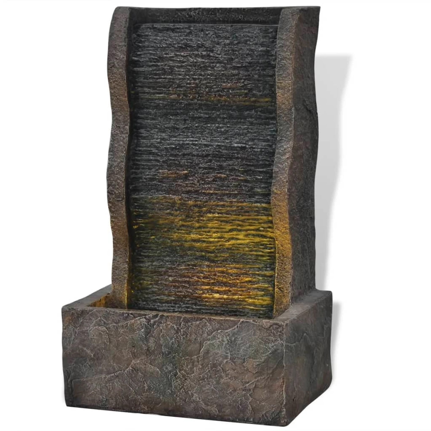 vidaXL Zimmerbrunnen mit LED-Licht Polyresin 28,5 x 20,5 x 49,5 cm