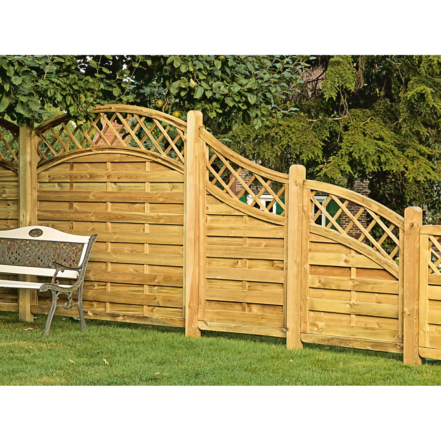 T & J Sichtschutzzaun Avantgarde-Abschluß Unterbogen 160 x 90 cm