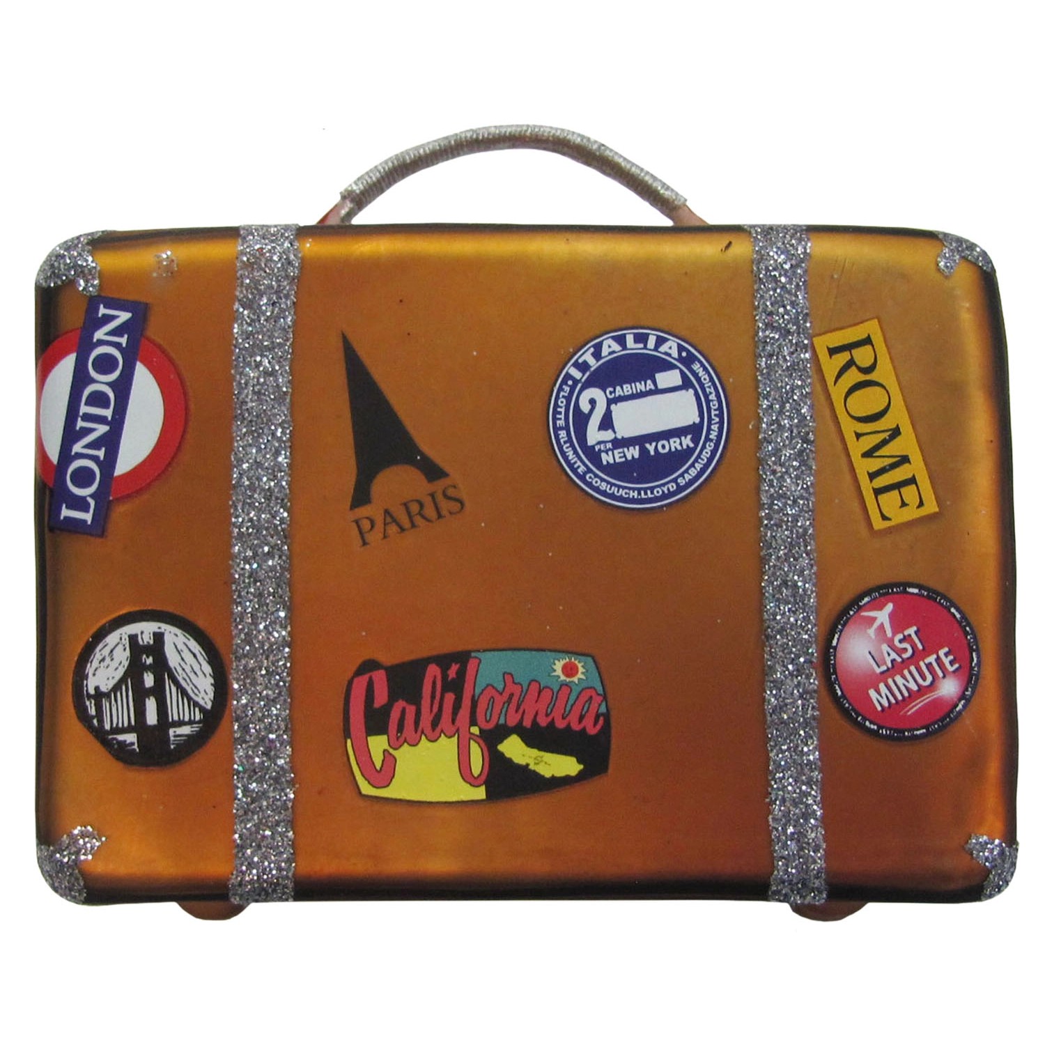 Krebs Glas Lauscha Reisekoffer Weihnachtsornament 1-tlg. 8cm