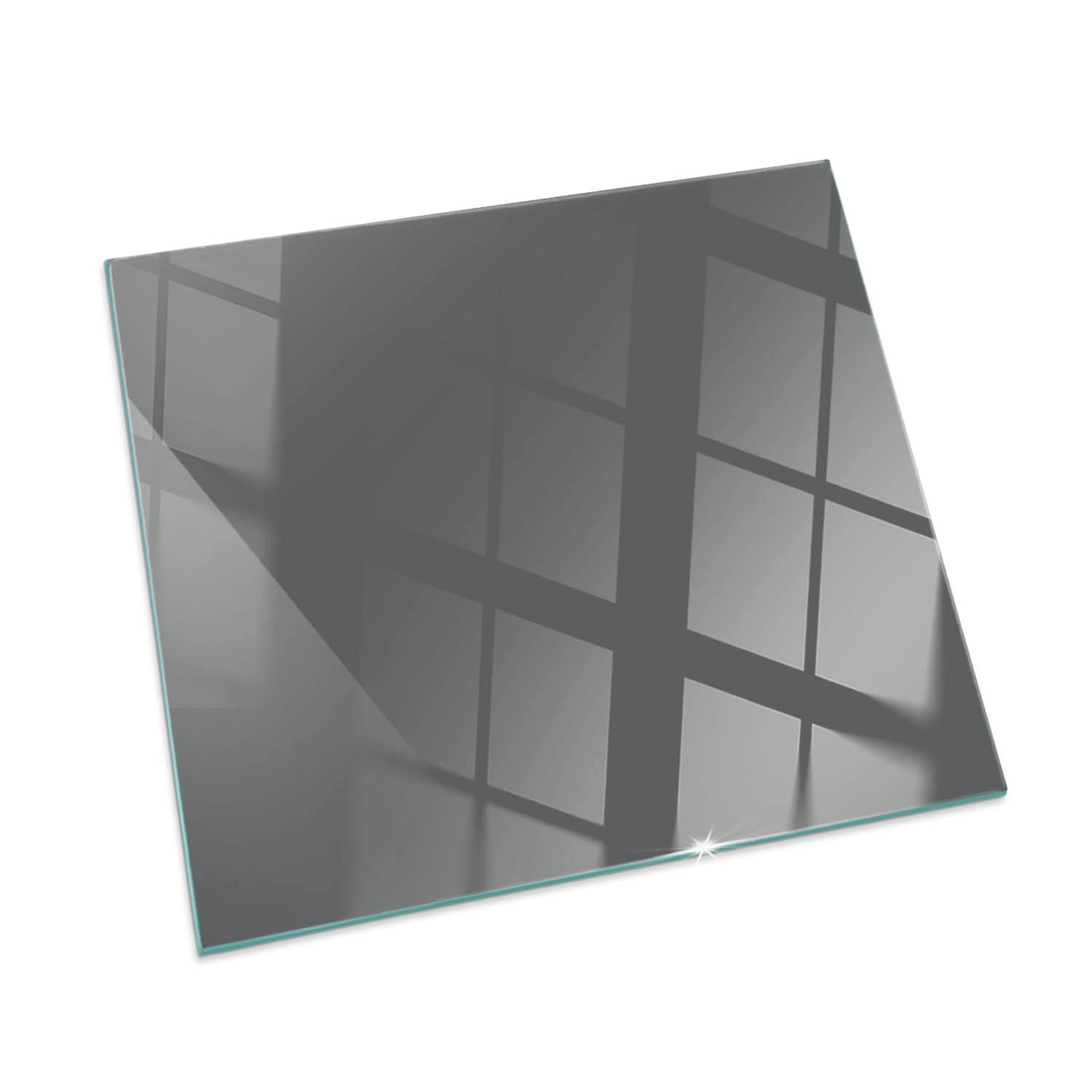 Tulup Glasplatte für Kamin Grau Glasplatte für Kaminöfen Quadrat 50x50 cm Grau Glasplatte für Kamin Funkenschutzplatte Kaminöfen