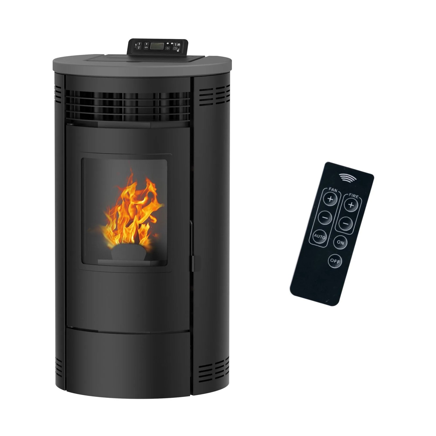 Sannover Luft-Pelletofen Flavia 9,5 kW Schwarz