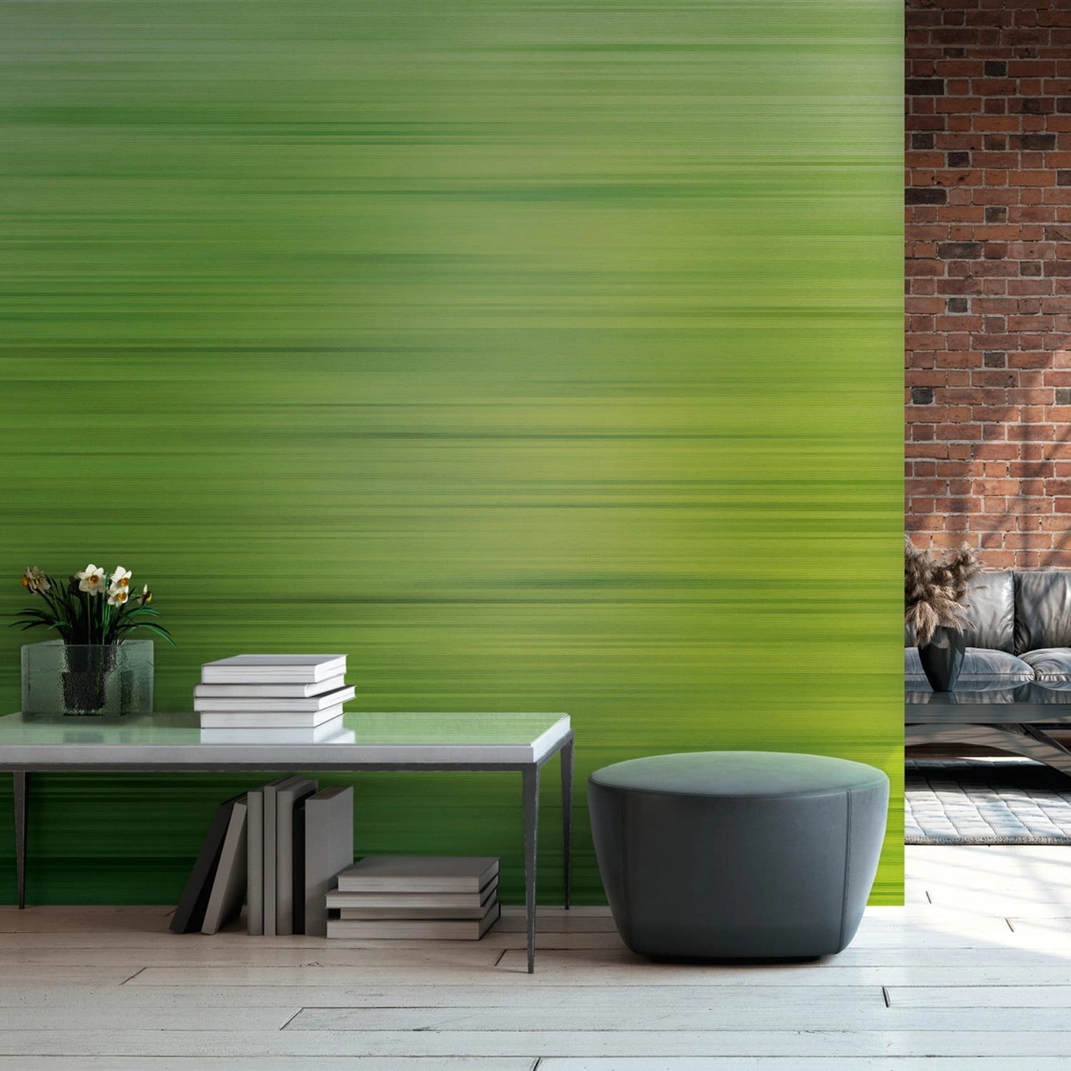 PROFHOME 382611-GU Fototapete Abstrakt Matt Grün Gelb-Grün 3,71 m x 2,8 m 0,53 m x 20,10 m 10,39 m2 Grün