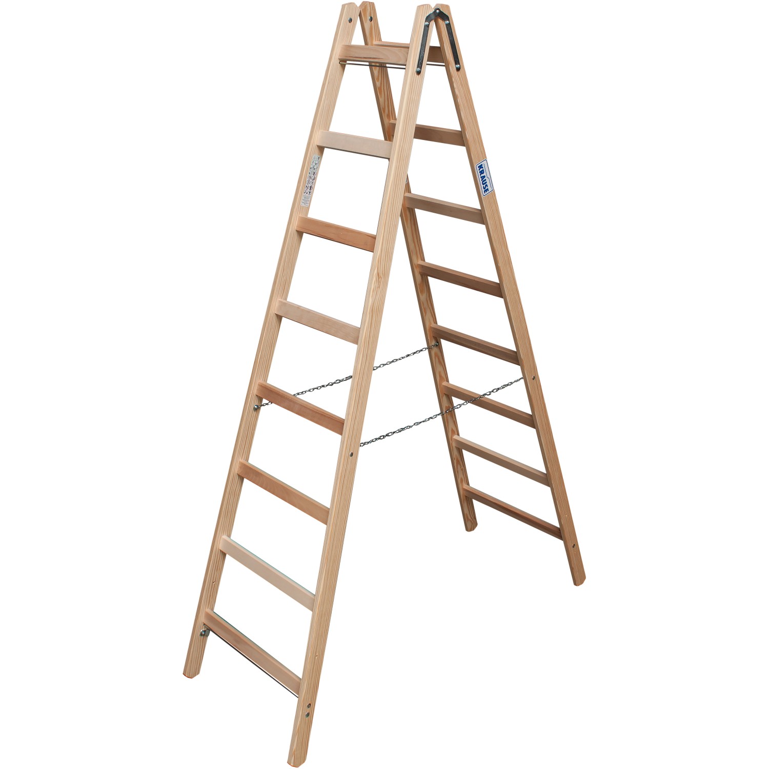 Krause Stabilo Sprossen-Doppel-Leiter Holz 2 x 8 Sprossen