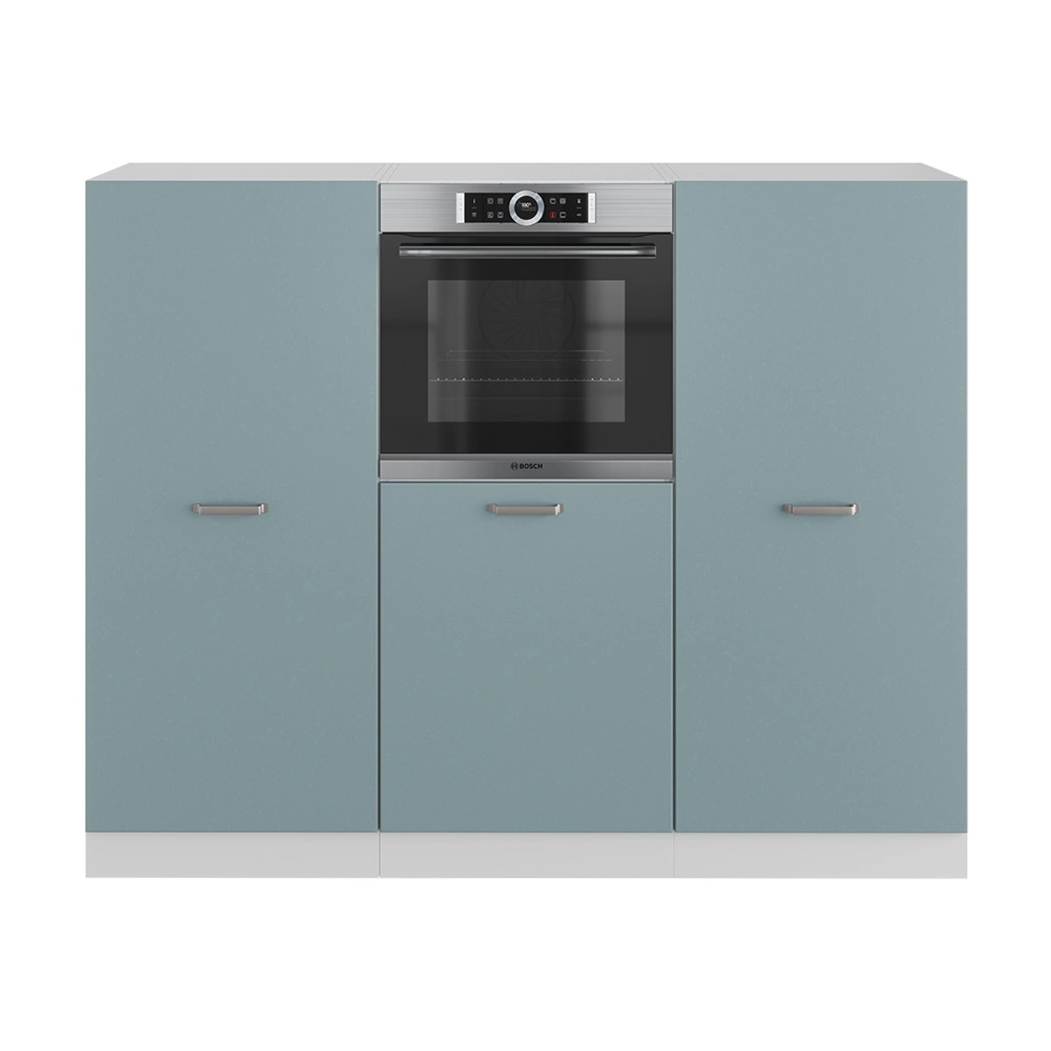 Vicco R-Line Einbauküche Blau-Grau/Weiß 180 cm ohne Arbeitsplatte